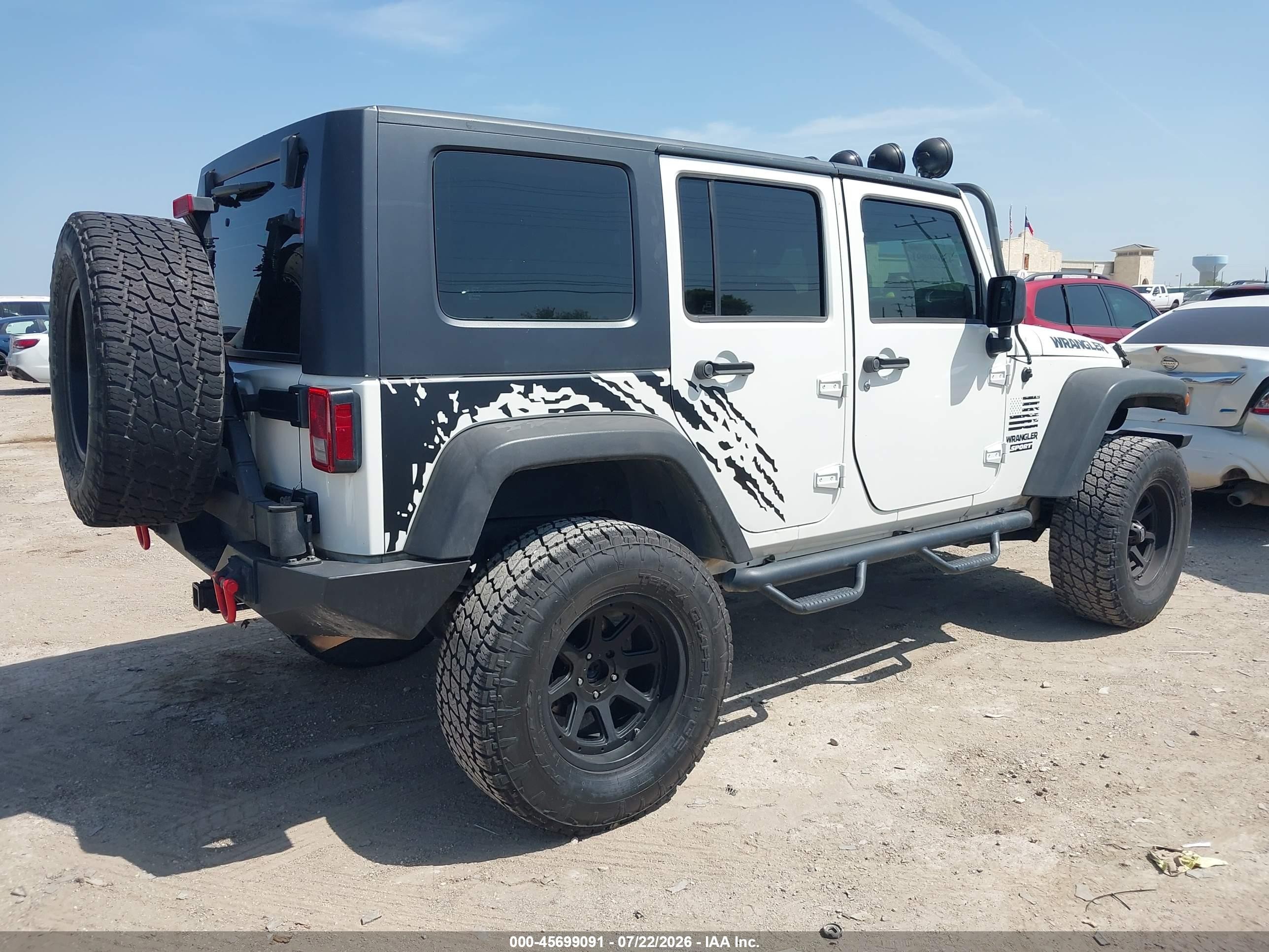 2010 Jeep Wrangler Unlimited Sport White vin: 1J4BA3H17AL105150