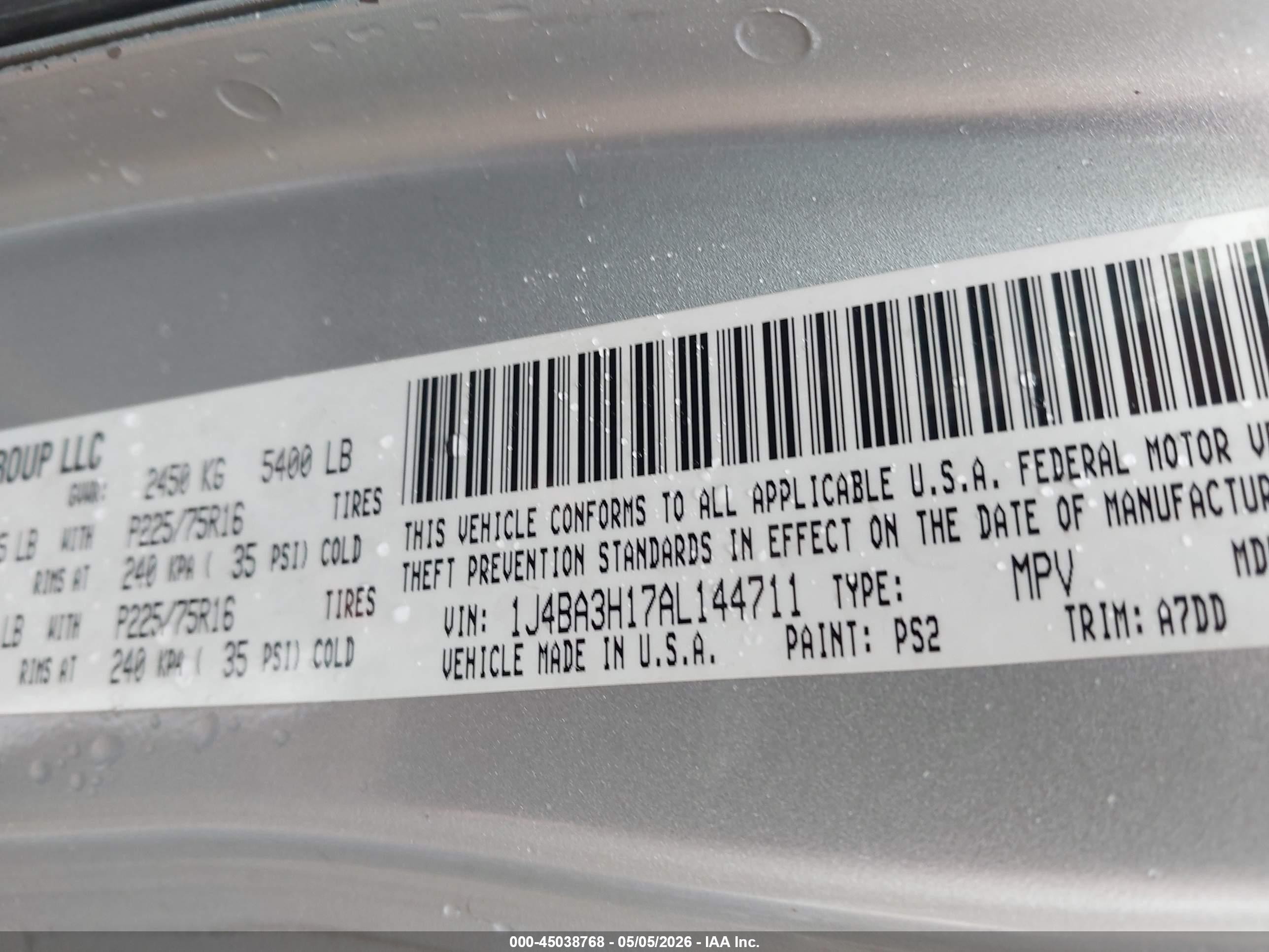 2010 Jeep Wrangler Unlimited Sport Серебряный vin: 1J4BA3H17AL144711