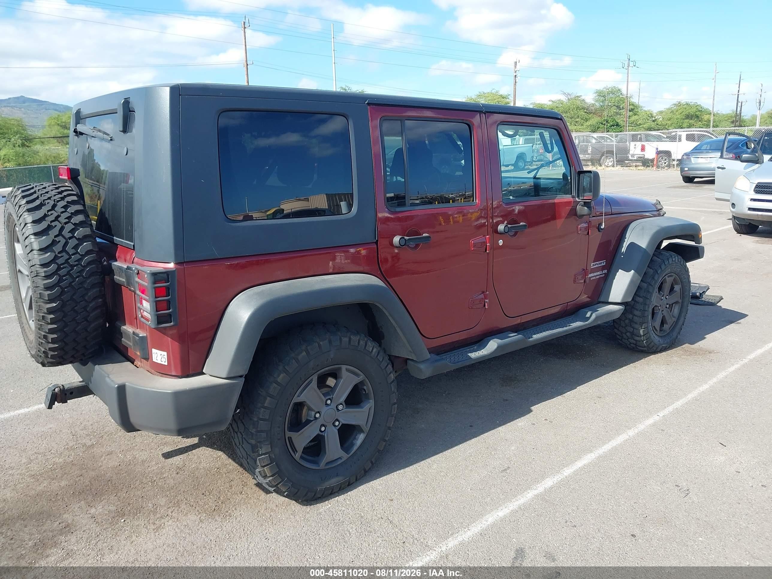 2010 Jeep Wrangler Unlimited Sport Красный vin: 1J4BA3H18AL125021