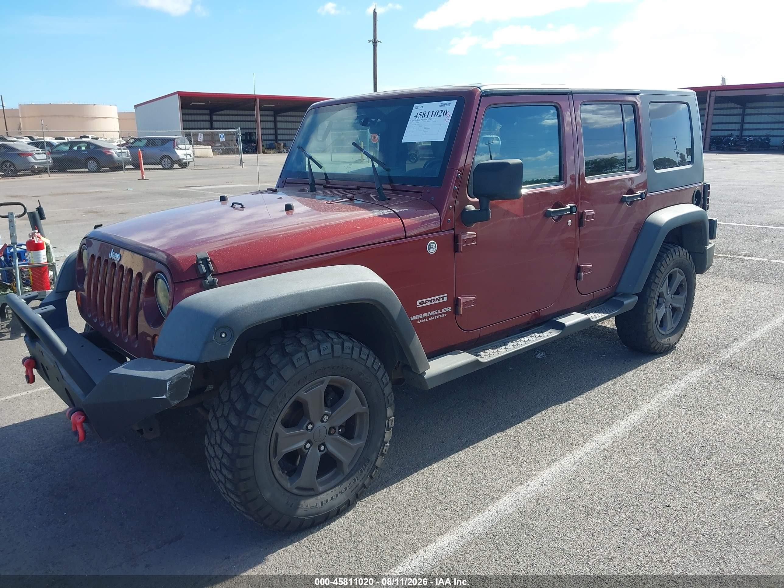 2010 Jeep Wrangler Unlimited Sport Красный vin: 1J4BA3H18AL125021