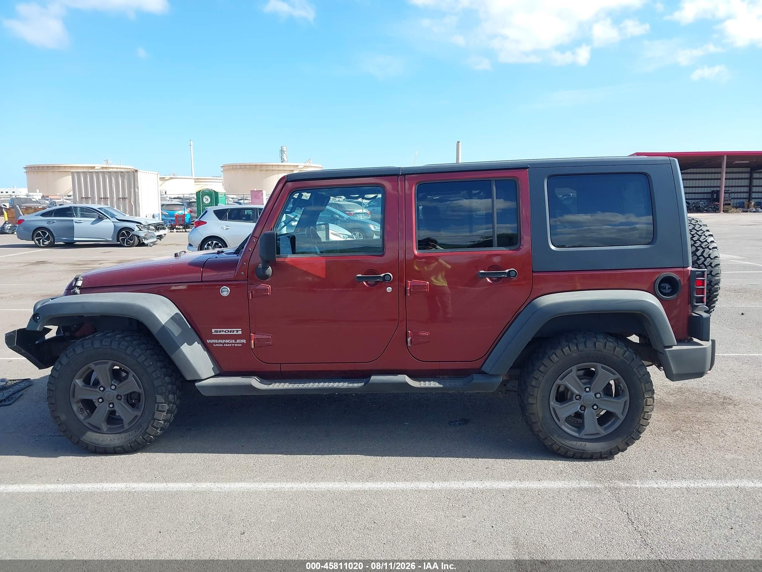 2010 Jeep Wrangler Unlimited Sport Красный vin: 1J4BA3H18AL125021