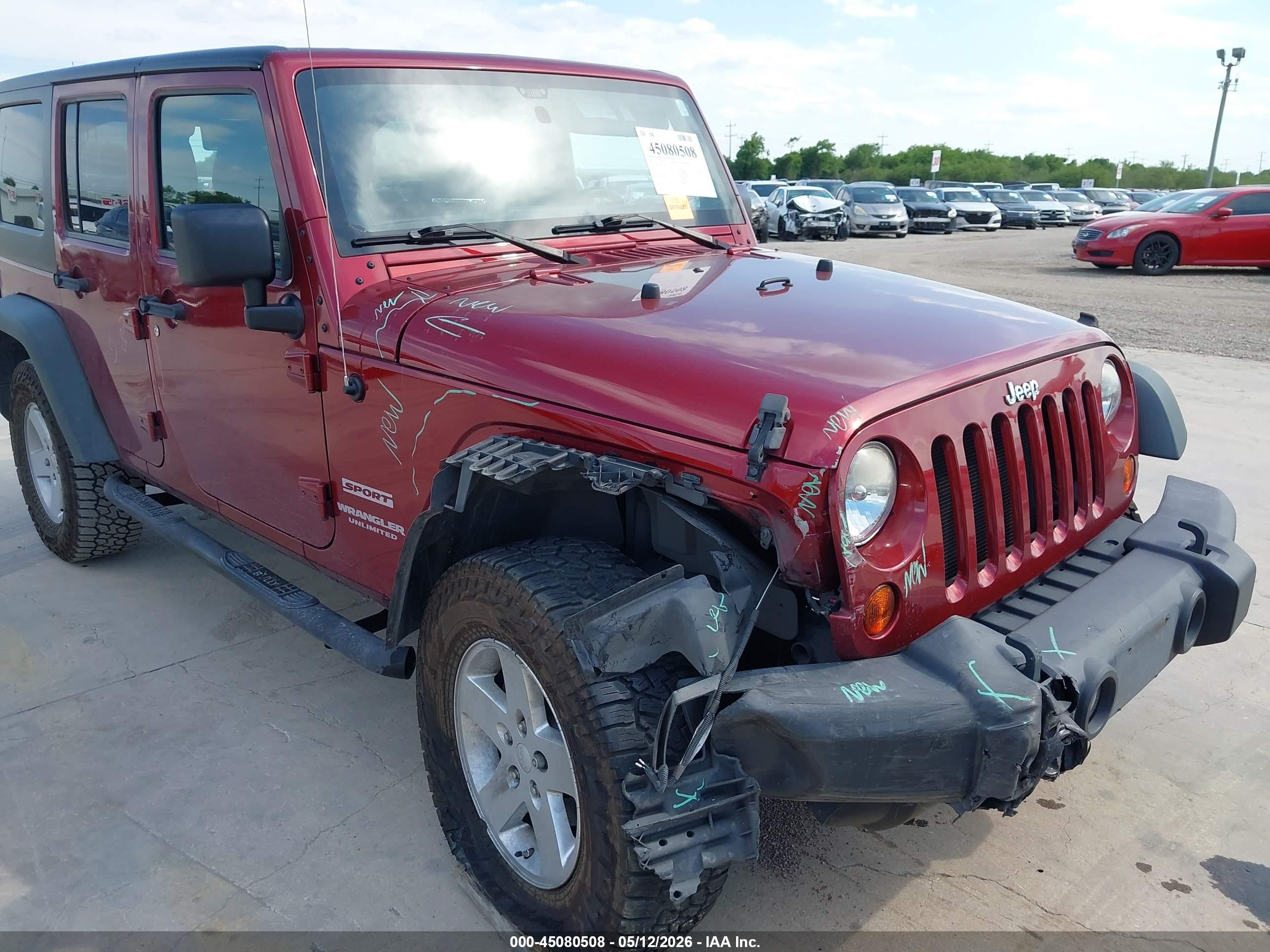 2011 Jeep Wrangler Unlimited Sport Темно-бордовый vin: 1J4BA3H18BL528806