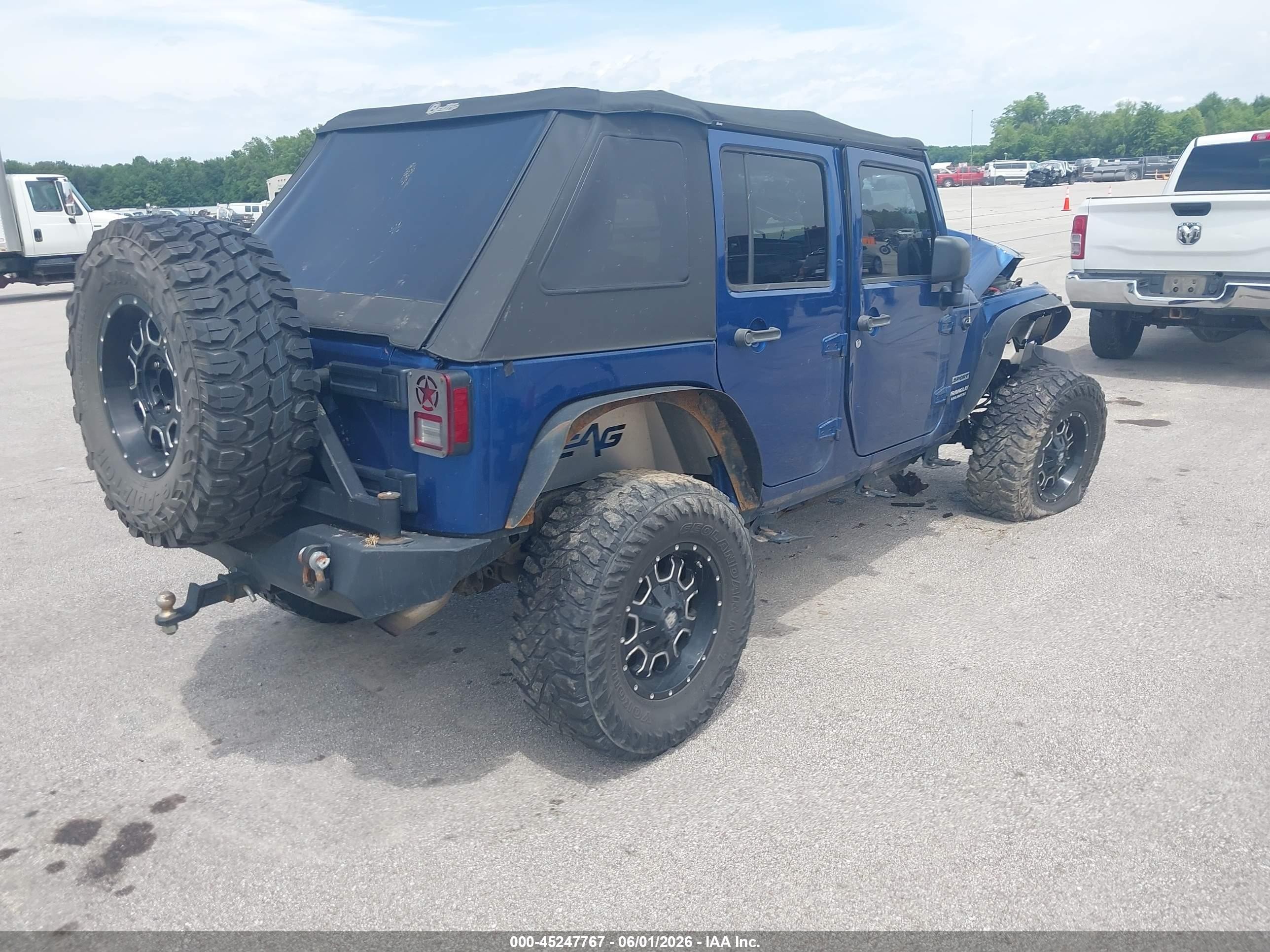 2010 Jeep Wrangler Unlimited Sport Blue vin: 1J4BA3H19AL108812