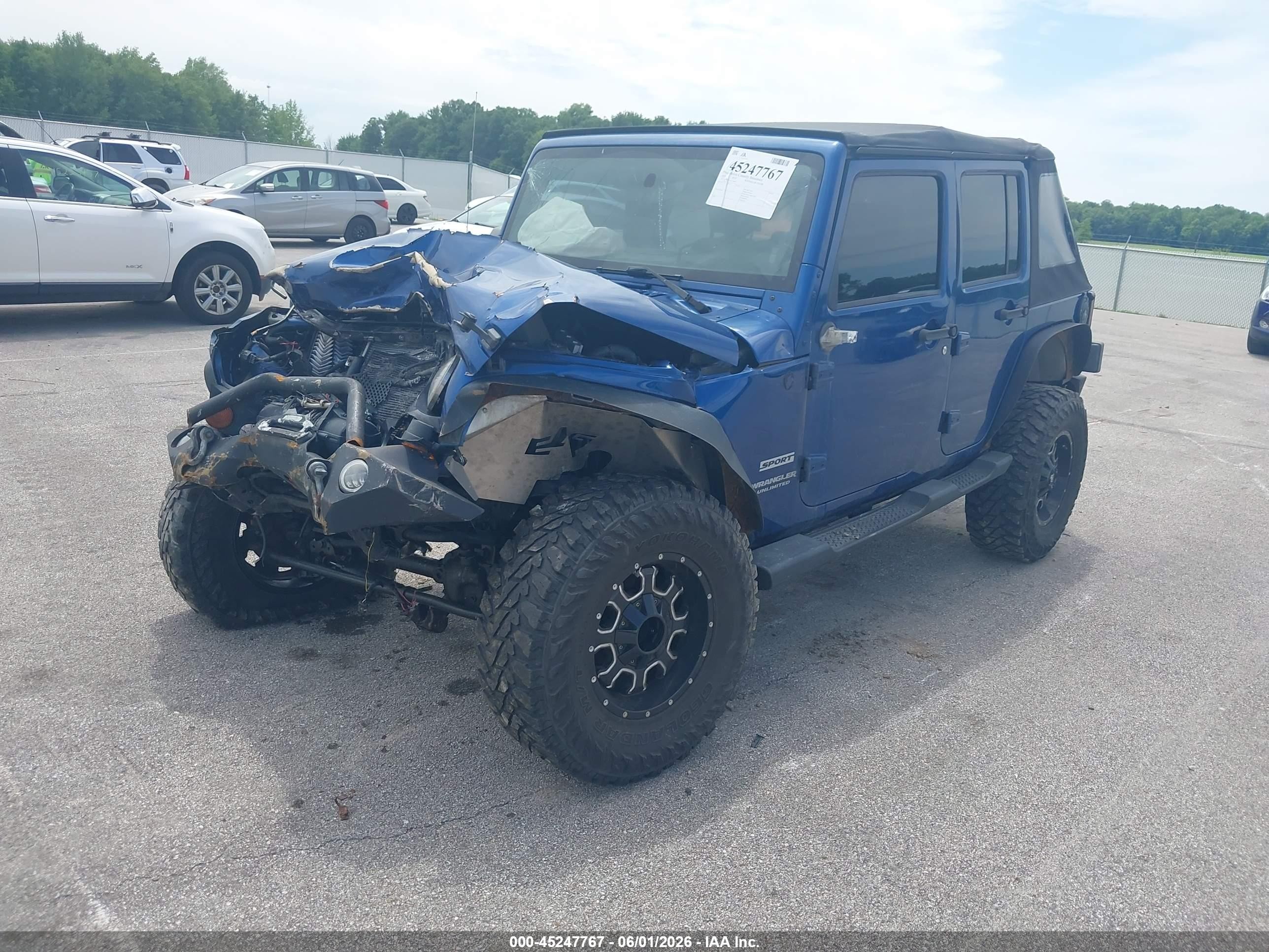2010 Jeep Wrangler Unlimited Sport Blue vin: 1J4BA3H19AL108812