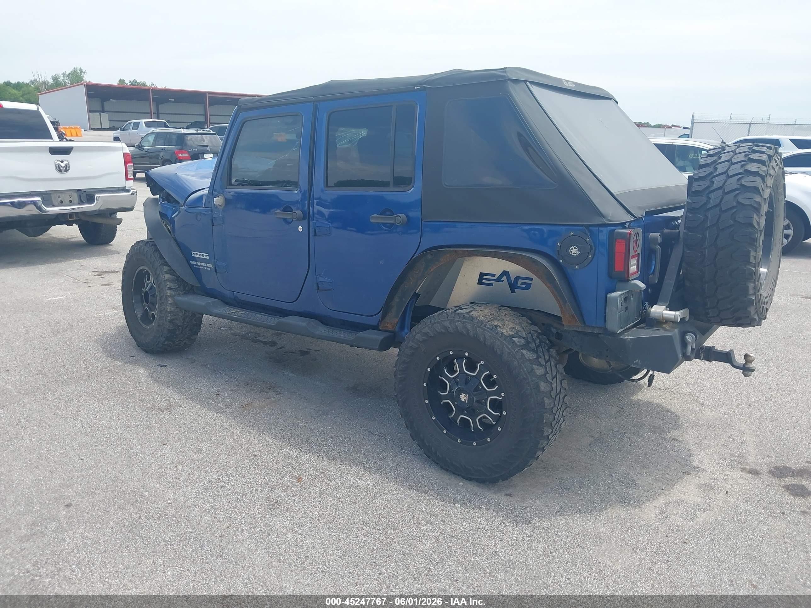 2010 Jeep Wrangler Unlimited Sport Blue vin: 1J4BA3H19AL108812