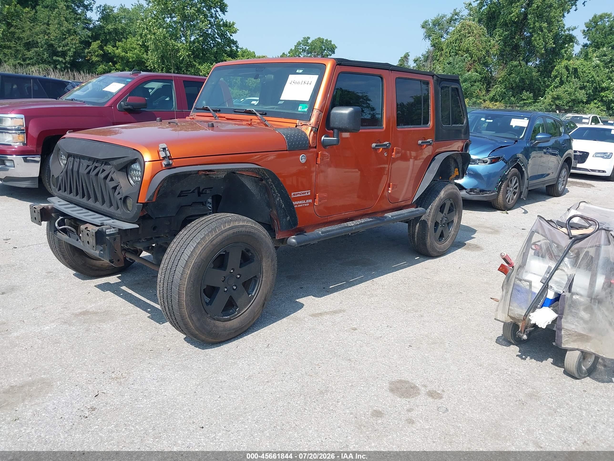 2011 Jeep Wrangler Unlimited Sport Orange vin: 1J4BA3H1XBL581250