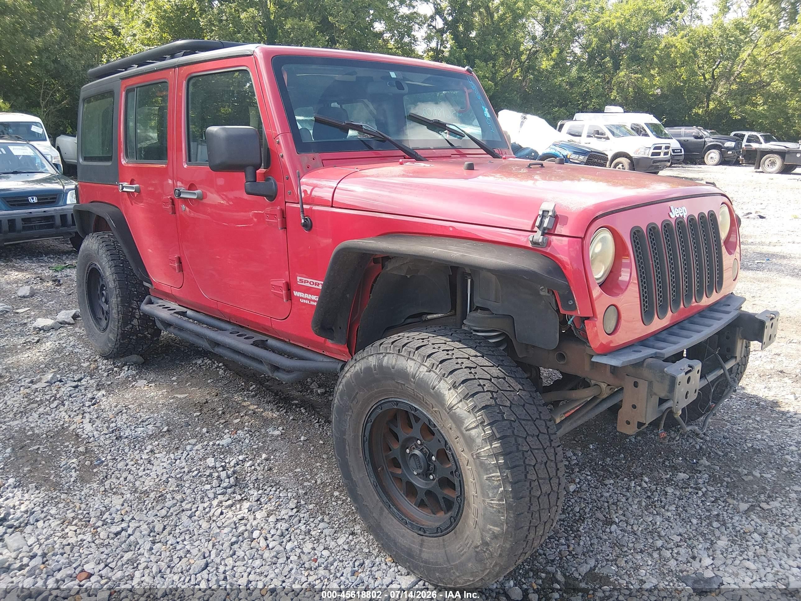 2011 Jeep Wrangler Unlimited Sport Red vin: 1J4BA3H1XBL623254