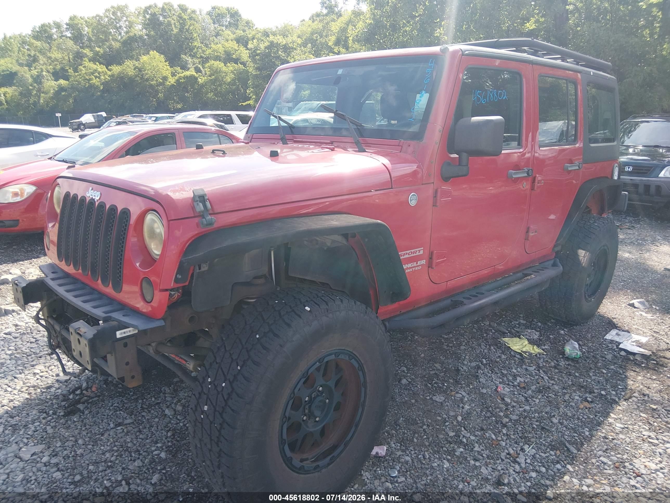 2011 Jeep Wrangler Unlimited Sport Red vin: 1J4BA3H1XBL623254