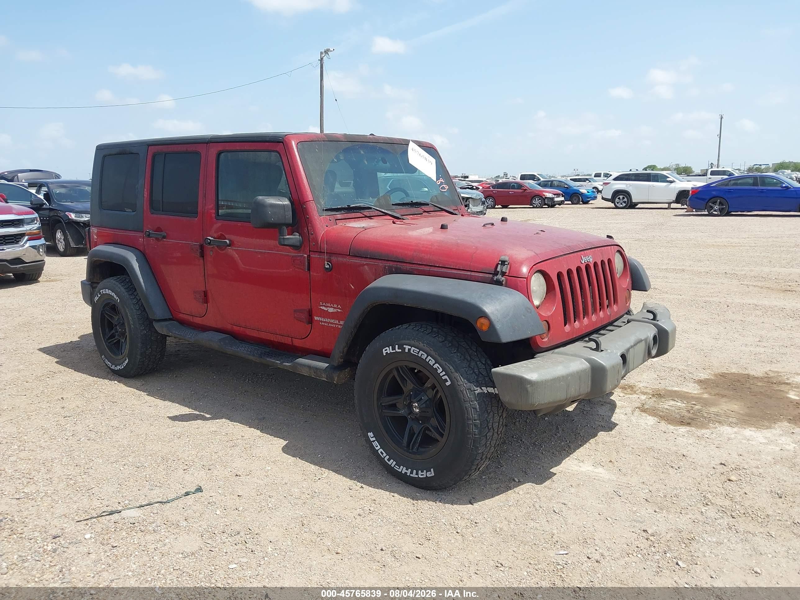 2010 Jeep Wrangler Unlimited Sahara Красный vin: 1J4BA5H14AL215116