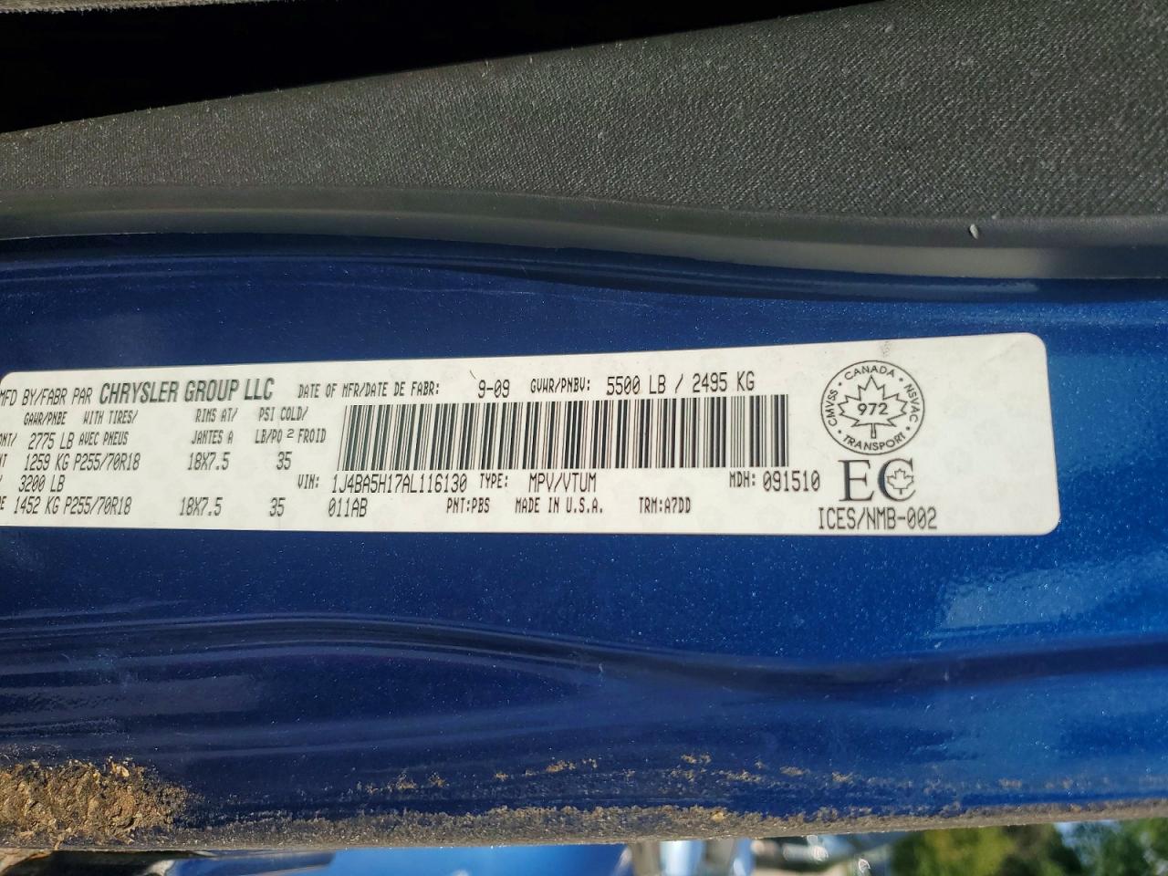 2010 Jeep Wrangler Unlimited Sahara Blue vin: 1J4BA5H17AL116130