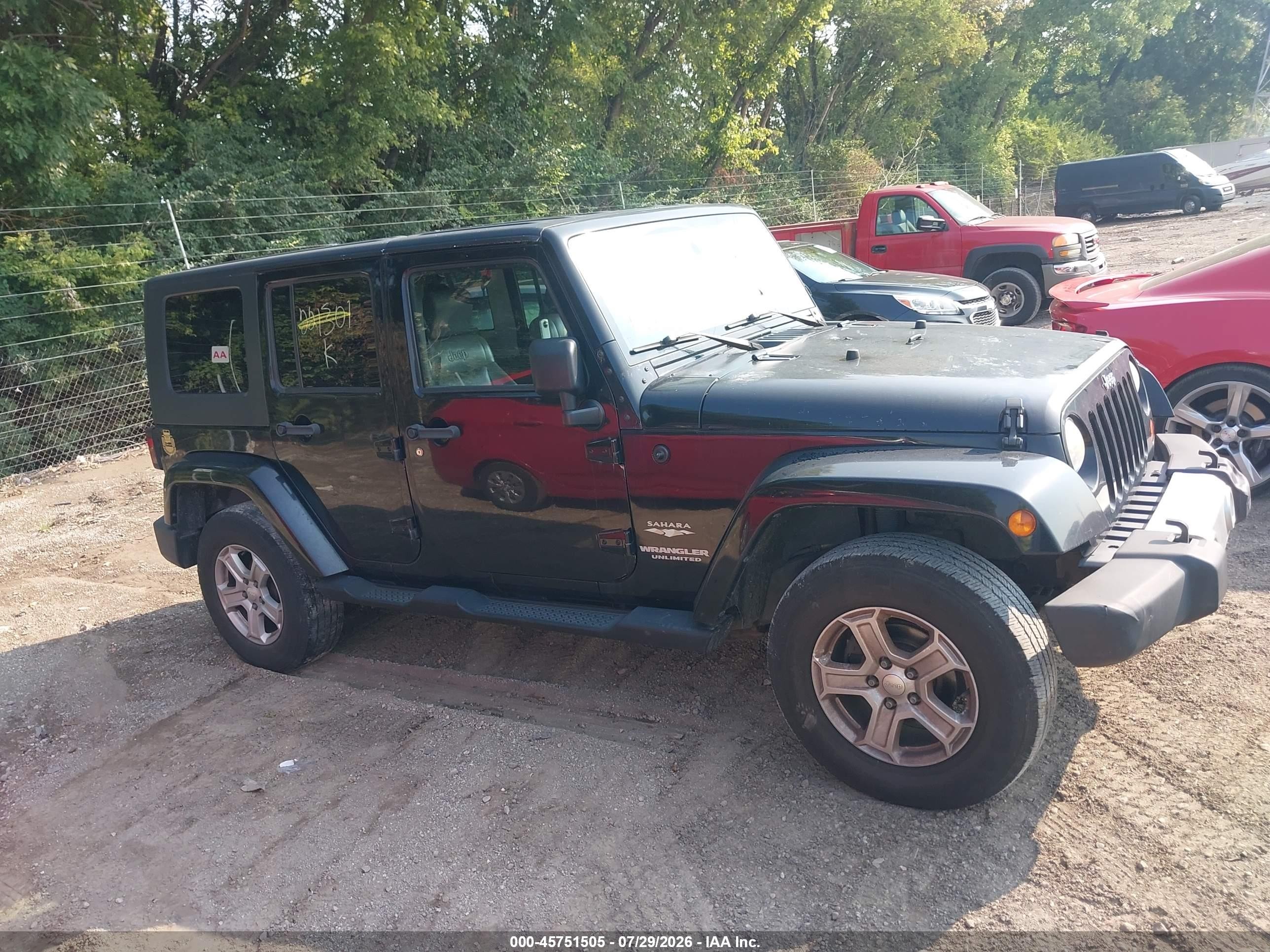 2010 Jeep Wrangler Unlimited Sahara Black vin: 1J4BA5H17AL221301
