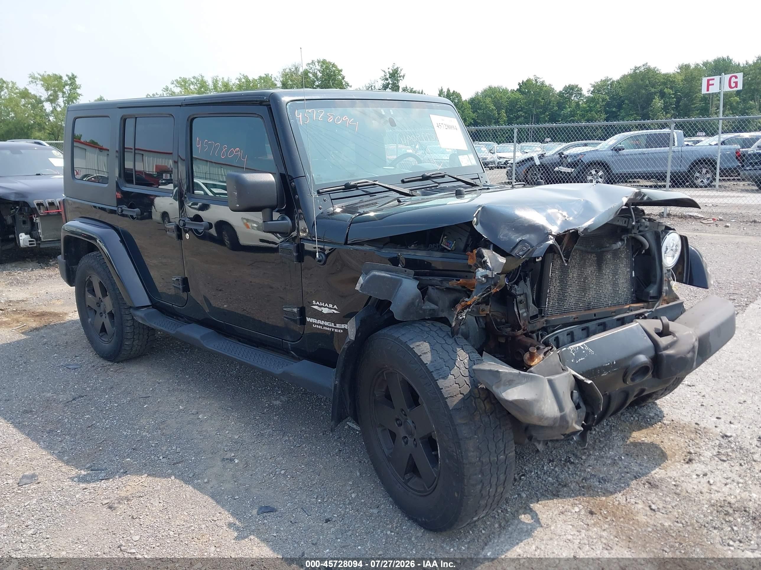 2010 Jeep Wrangler Unlimited Sahara Black vin: 1J4BA5H19AL163868