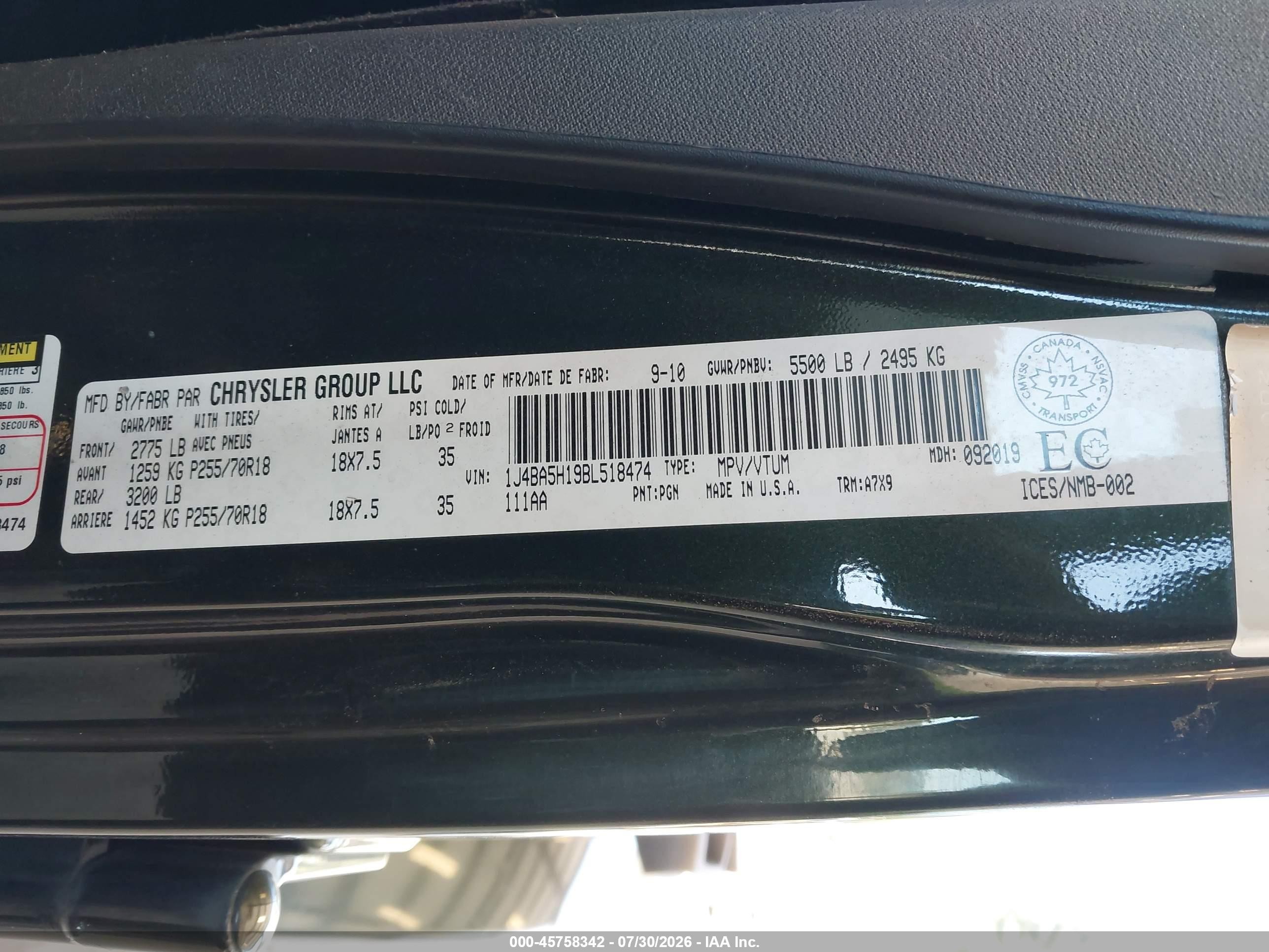 2011 Jeep Wrangler Unlimited Sahara Black vin: 1J4BA5H19BL518474