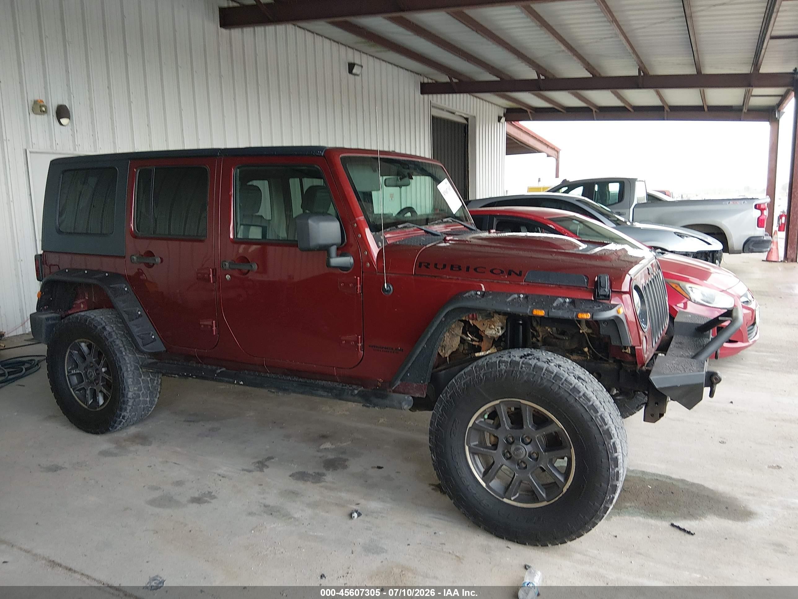 2010 Jeep Wrangler Unlimited Rubicon Red vin: 1J4BA6H10AL107209