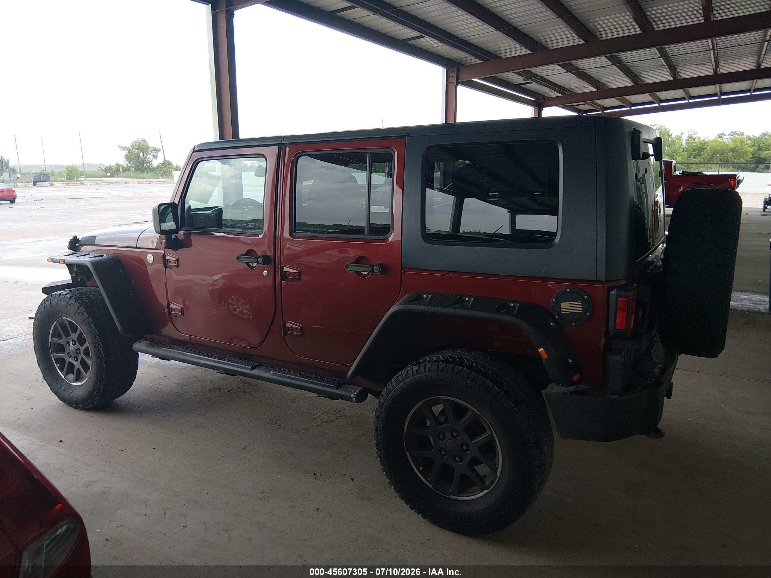 2010 Jeep Wrangler Unlimited Rubicon Red vin: 1J4BA6H10AL107209