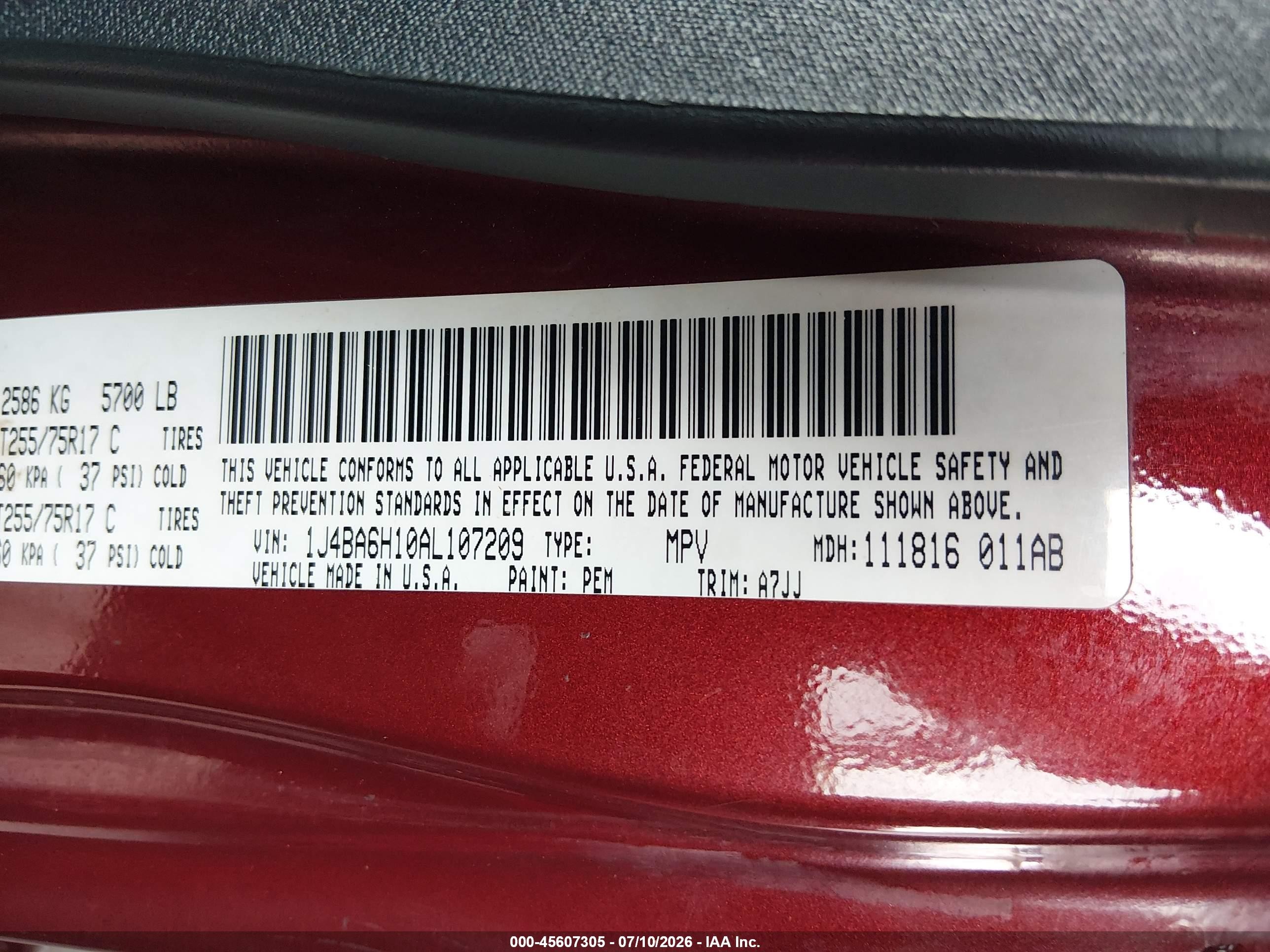 2010 Jeep Wrangler Unlimited Rubicon Red vin: 1J4BA6H10AL107209