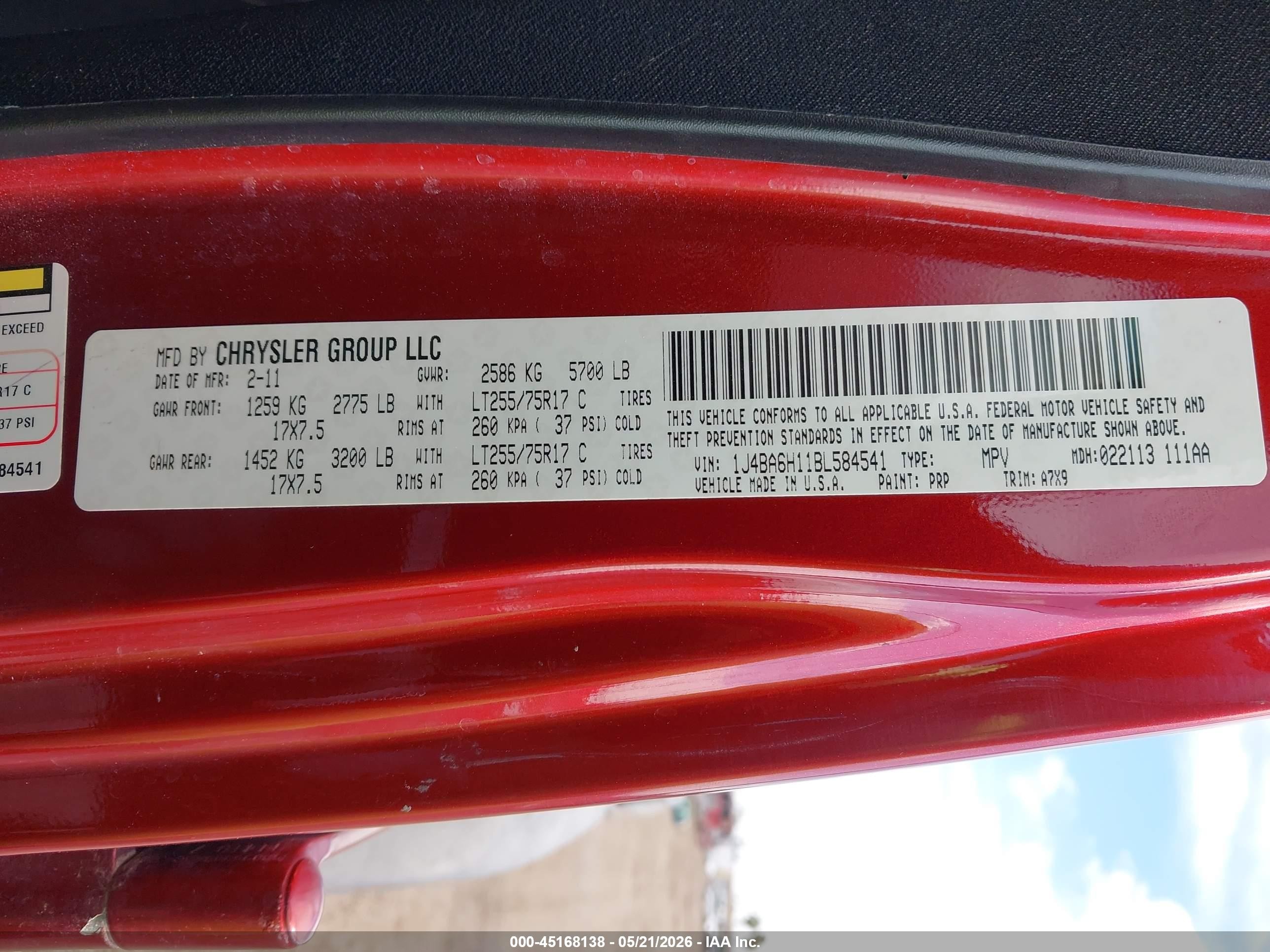 2011 Jeep Wrangler Unlimited Rubicon Red vin: 1J4BA6H11BL584541