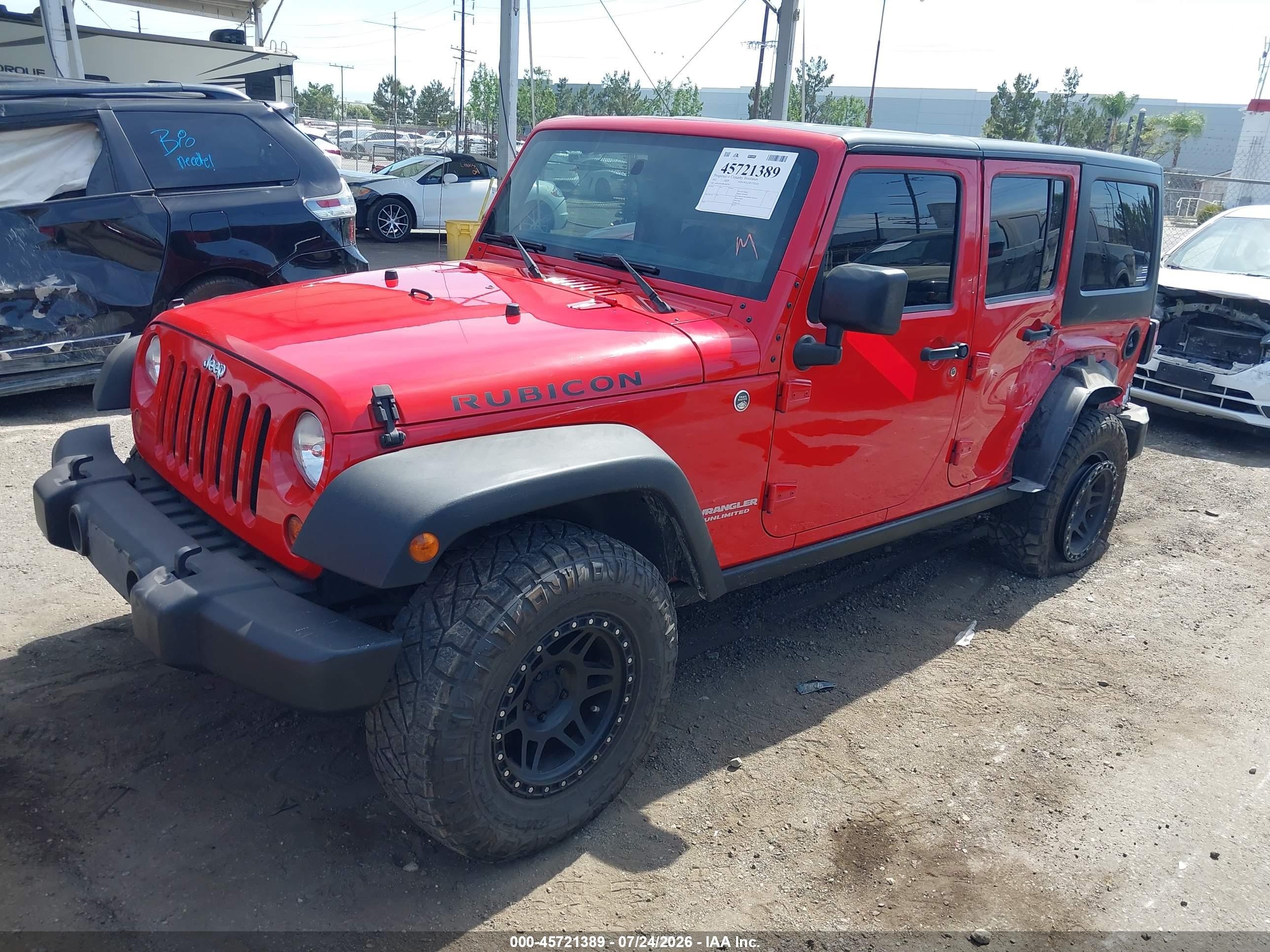 2011 Jeep Wrangler Unlimited Rubicon Красный vin: 1J4BA6H18BL580258