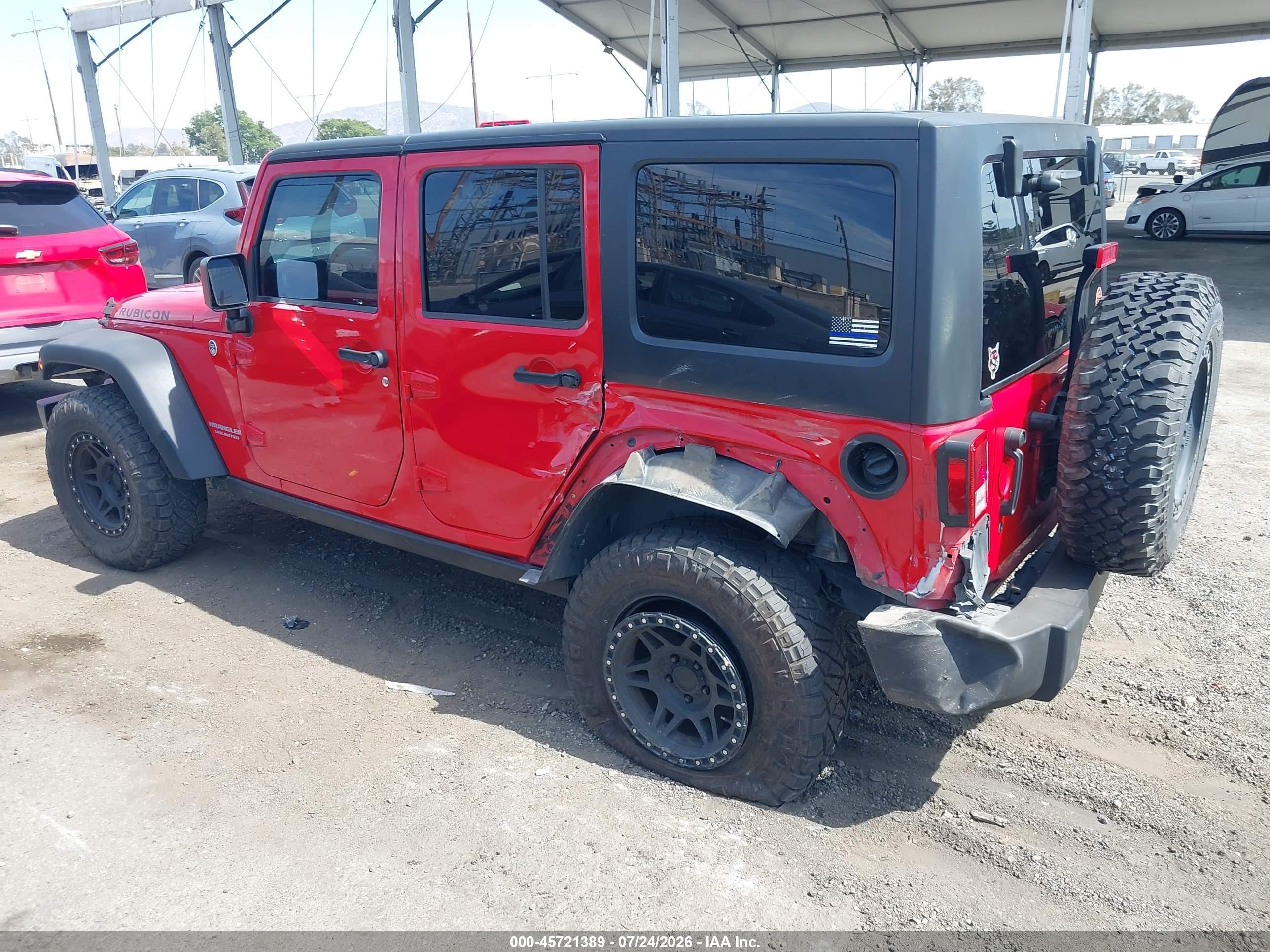 2011 Jeep Wrangler Unlimited Rubicon Красный vin: 1J4BA6H18BL580258