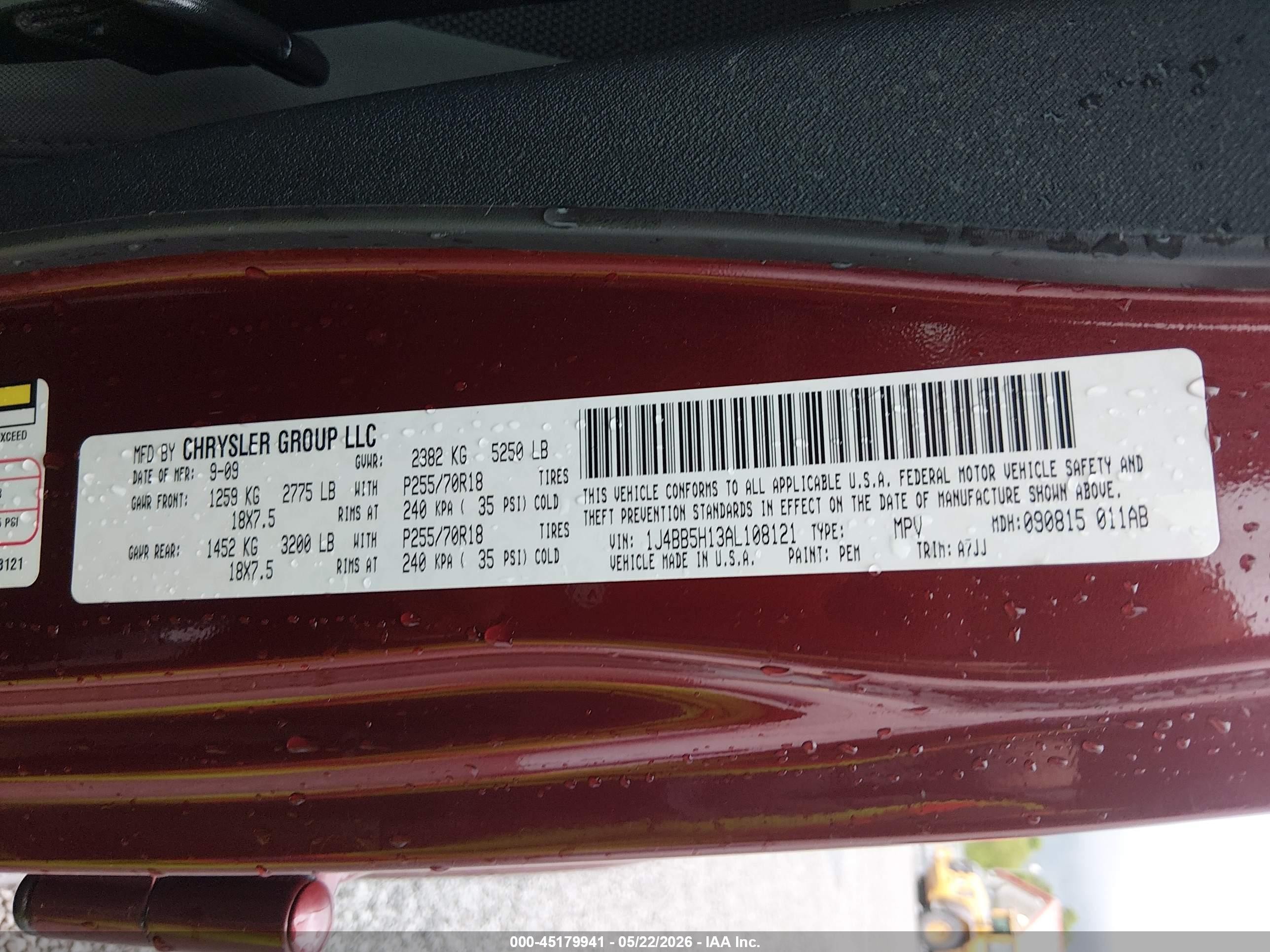 2010 Jeep Wrangler Unlimited Sahara Maroon vin: 1J4BB5H13AL108121