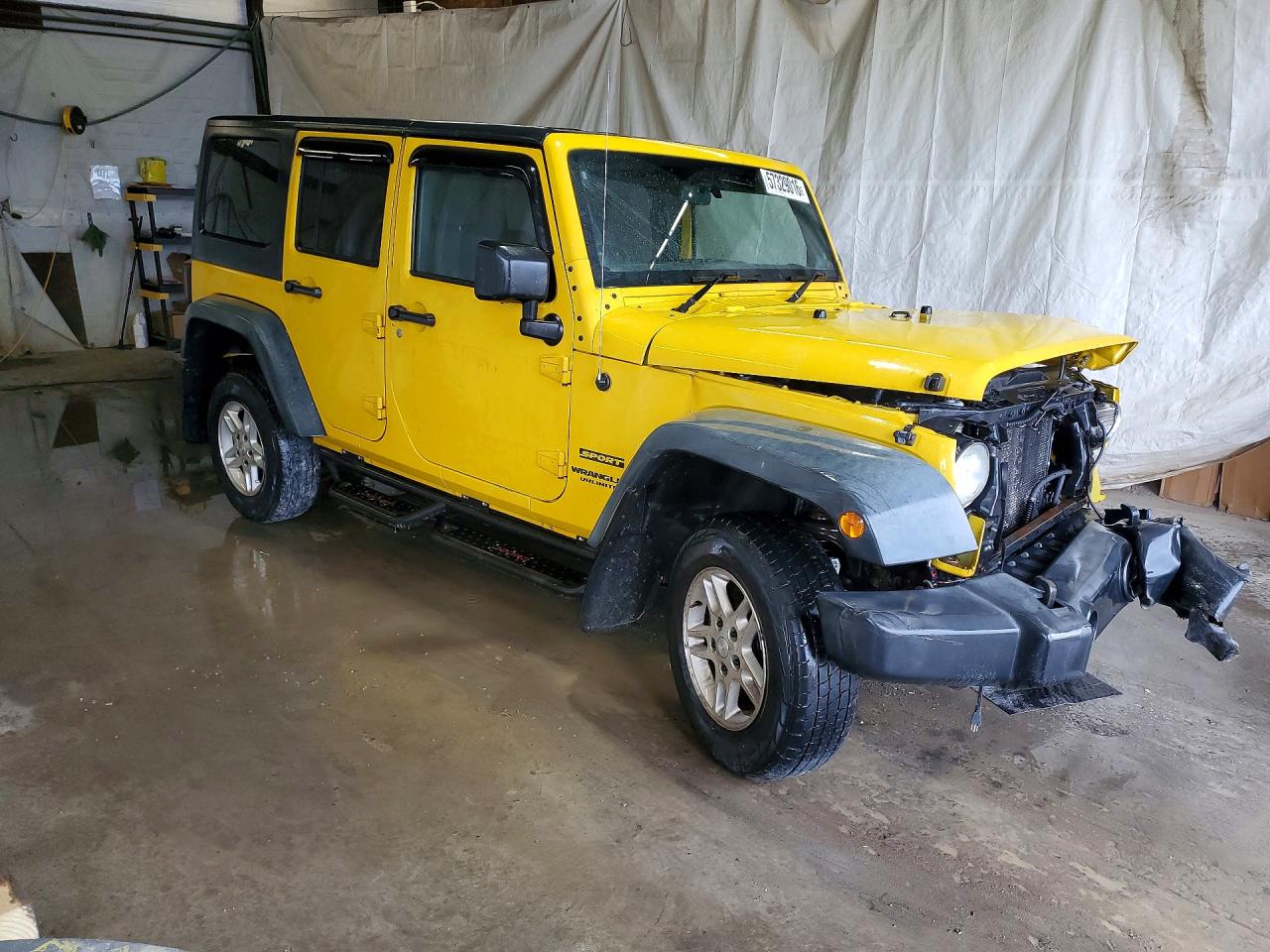 2011 Jeep Wrangler Unlimited Sport Yellow vin: 1J4BZ3H16BL519210