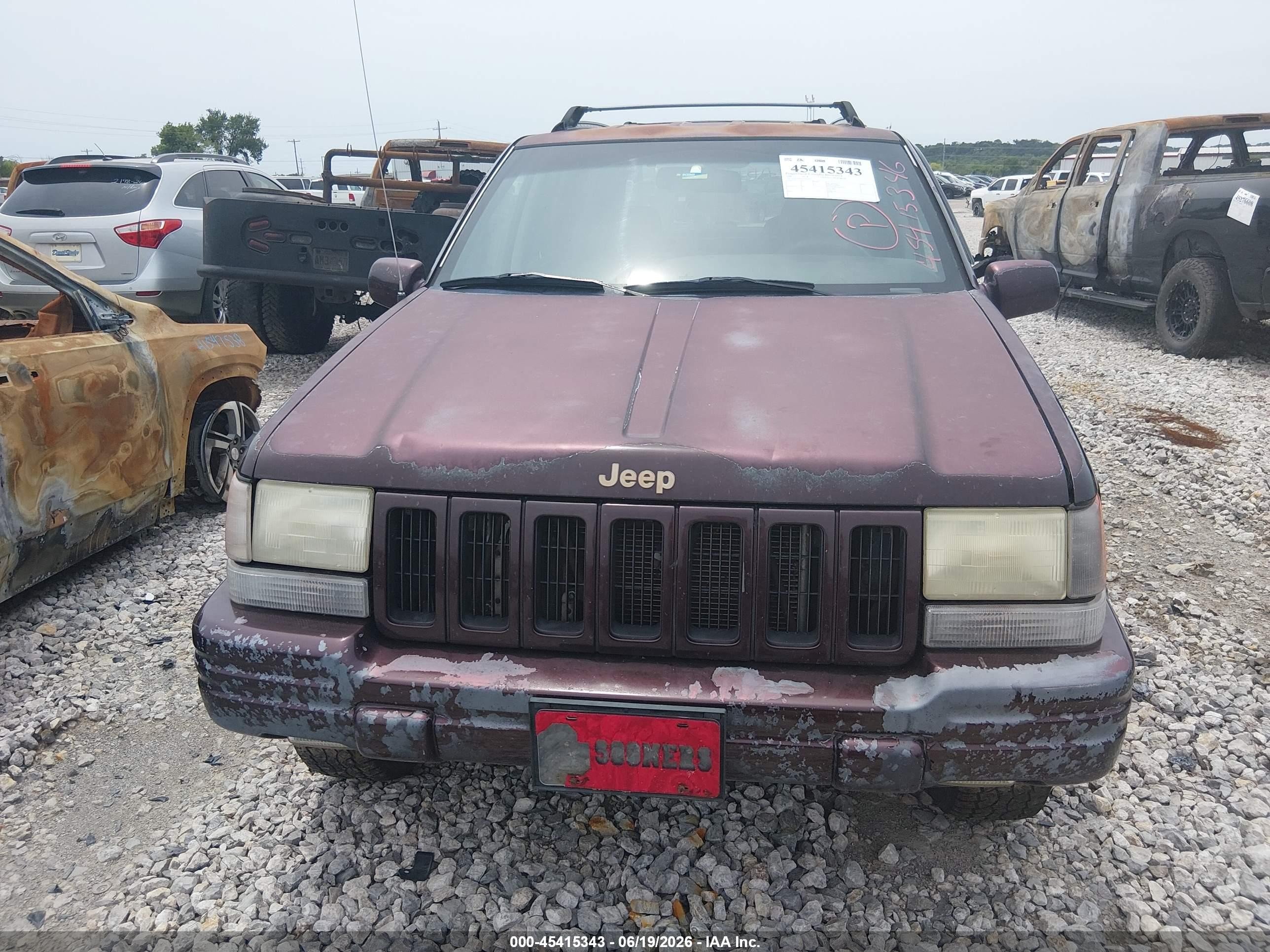 1996 Jeep Grand Cherokee Limited Бордовый vin: 1J4EZ78Y1TC122054