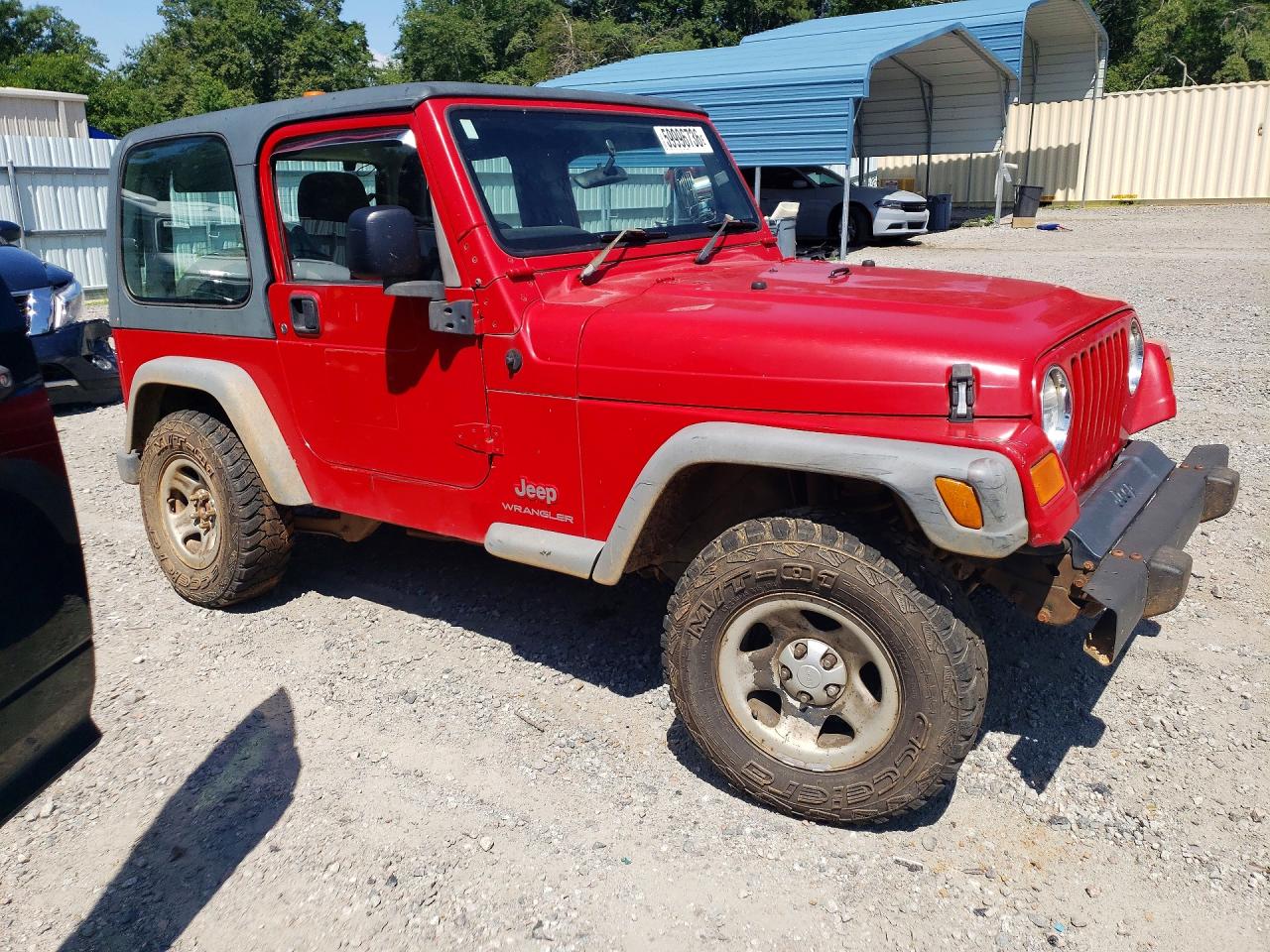 2003 Jeep Wrangler / Tj Sport Red vin: 1J4F449S93P357516
