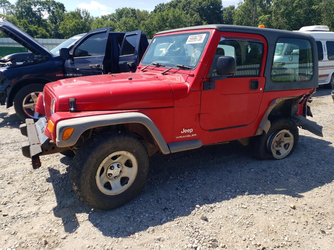 2003 Jeep Wrangler / Tj Sport Red vin: 1J4F449S93P357516