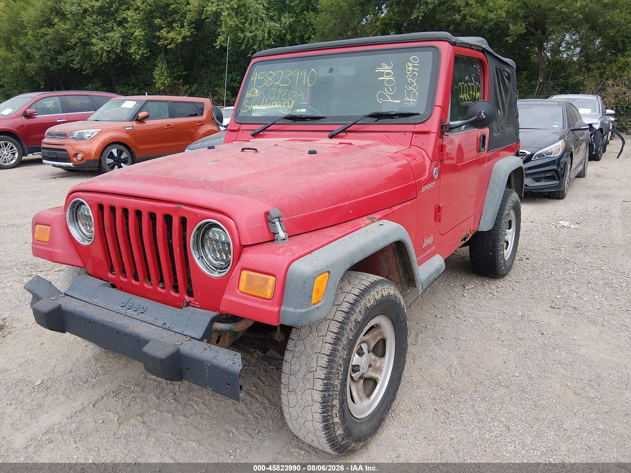 2006 Jeep Wrangler Sport Rhd Red vin: 1J4F449S96P725679