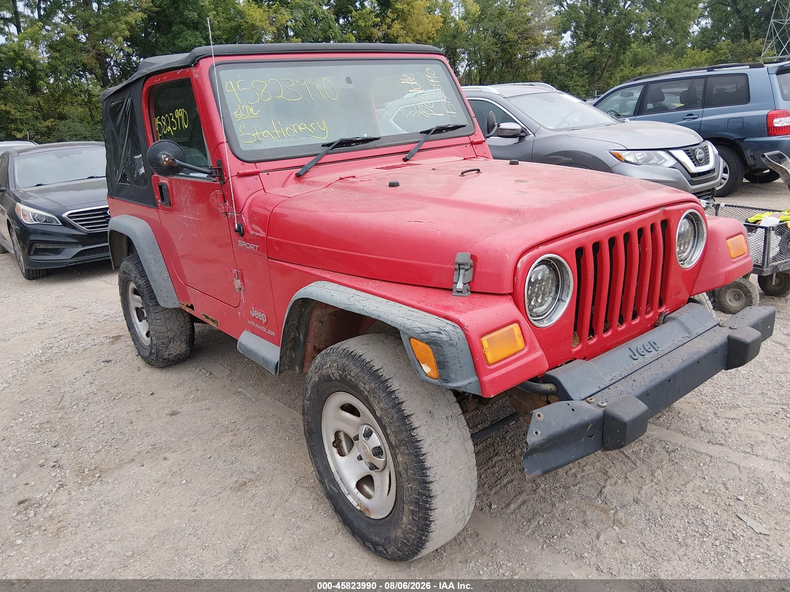 2006 Jeep Wrangler Sport Rhd Red vin: 1J4F449S96P725679