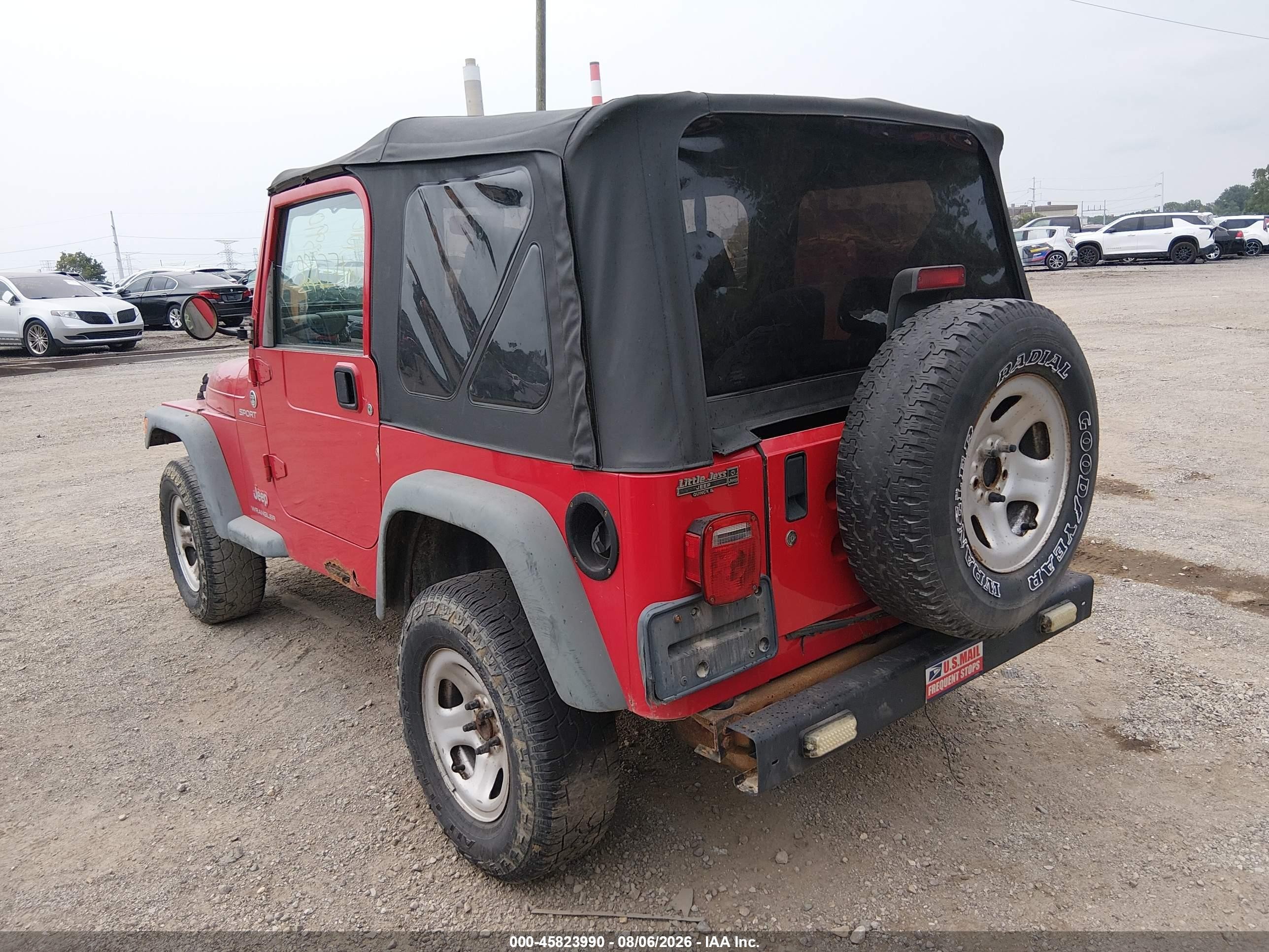 2006 Jeep Wrangler Sport Rhd Red vin: 1J4F449S96P725679