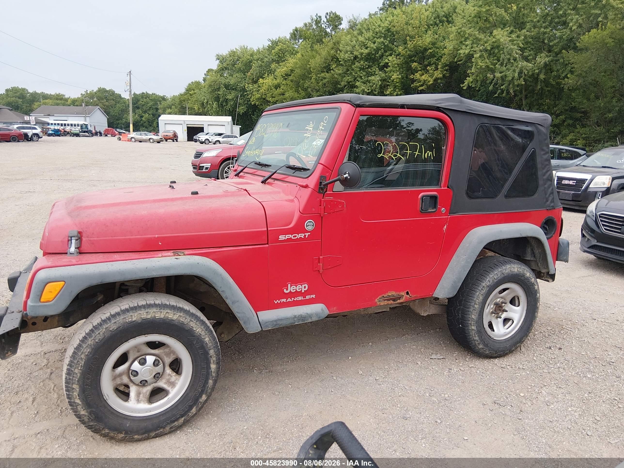 2006 Jeep Wrangler Sport Rhd Red vin: 1J4F449S96P725679
