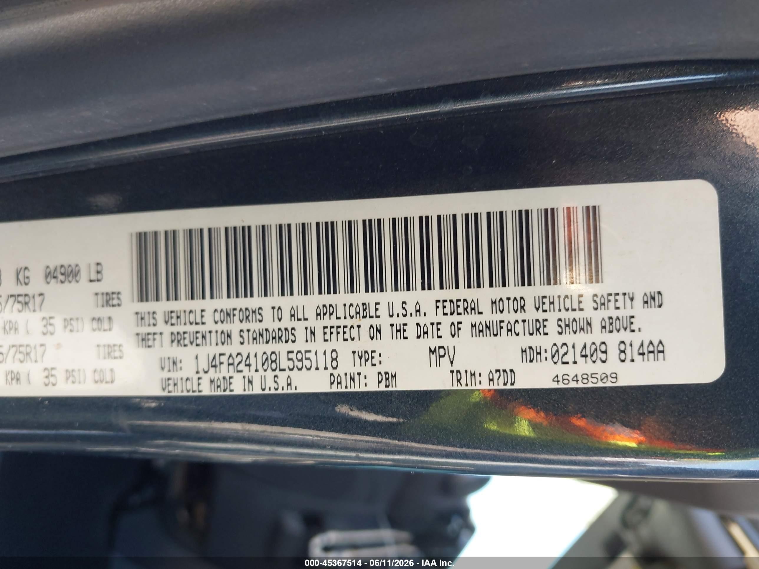 2008 Jeep Wrangler X Серый vin: 1J4FA24108L595118