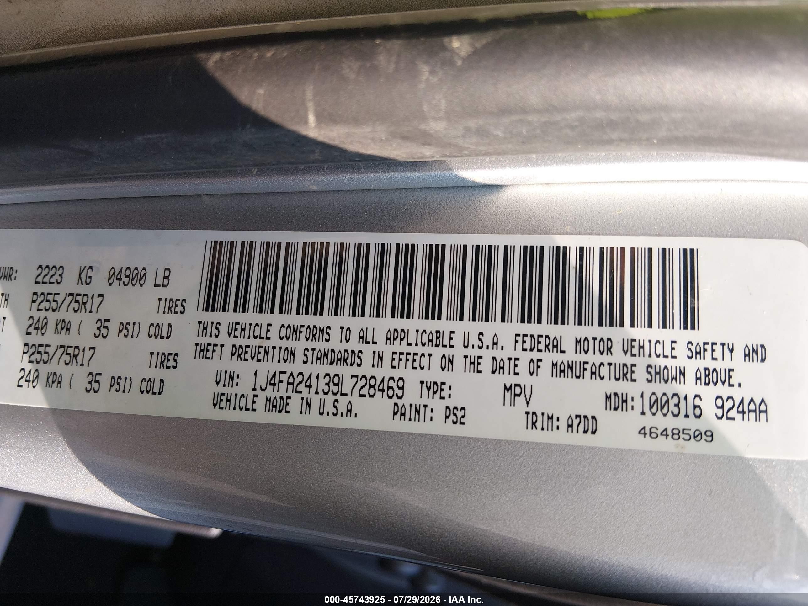 2009 Jeep Wrangler X Silver vin: 1J4FA24139L728469