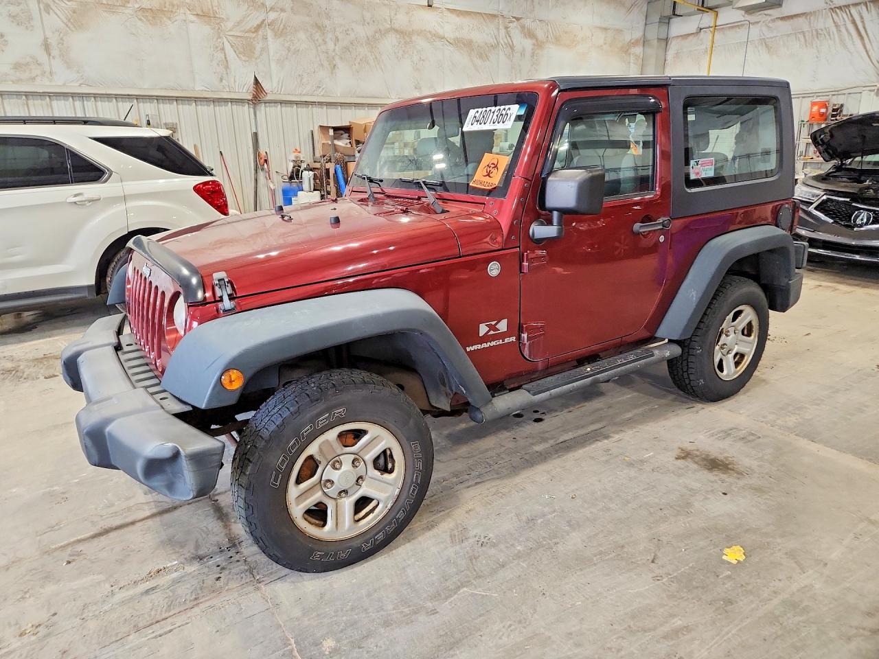 2007 Jeep Wrangler X Бордовый vin: 1J4FA24147L214174