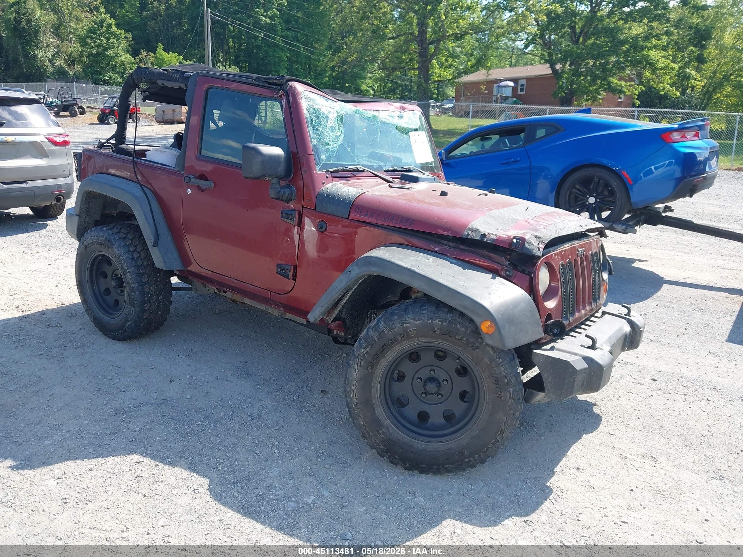 2009 Jeep Wrangler X Red vin: 1J4FA24159L758119