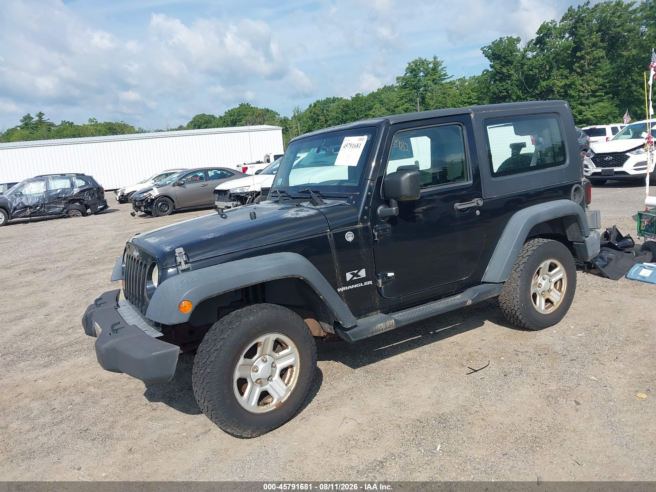2007 Jeep Wrangler X Black vin: 1J4FA24177L226917