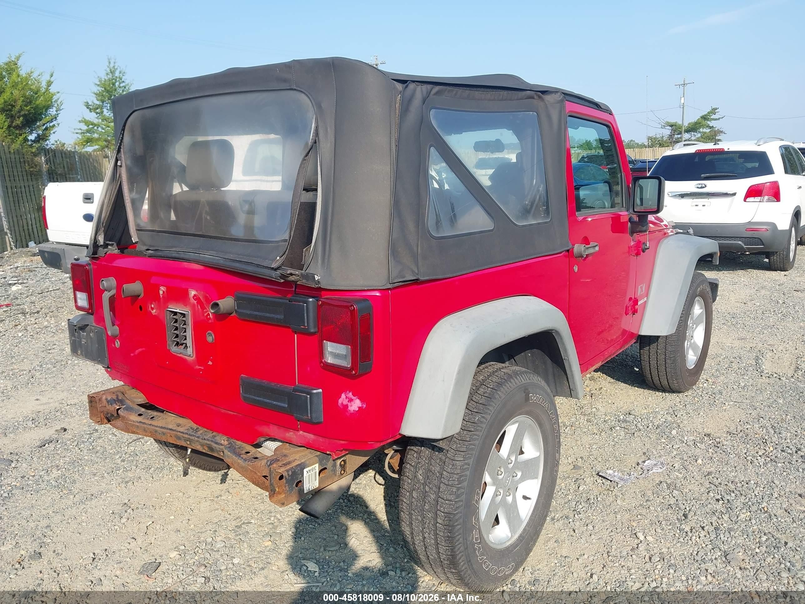 2008 Jeep Wrangler X Red vin: 1J4FA24178L649014