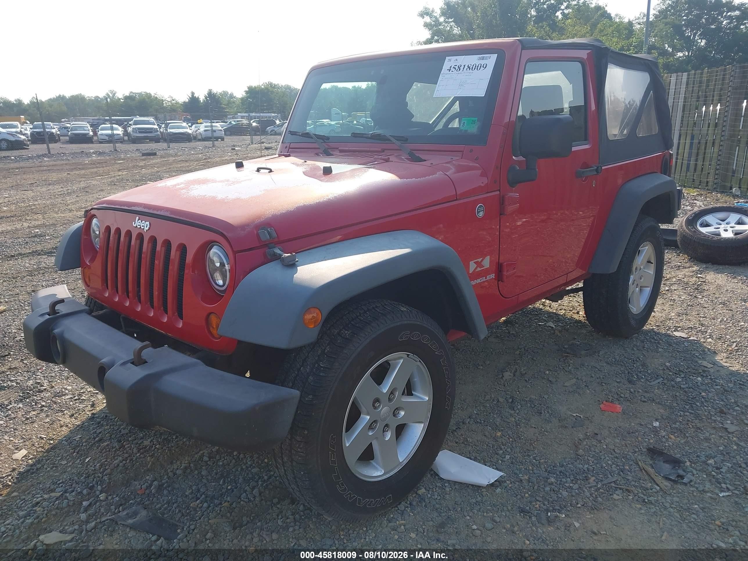 2008 Jeep Wrangler X Red vin: 1J4FA24178L649014
