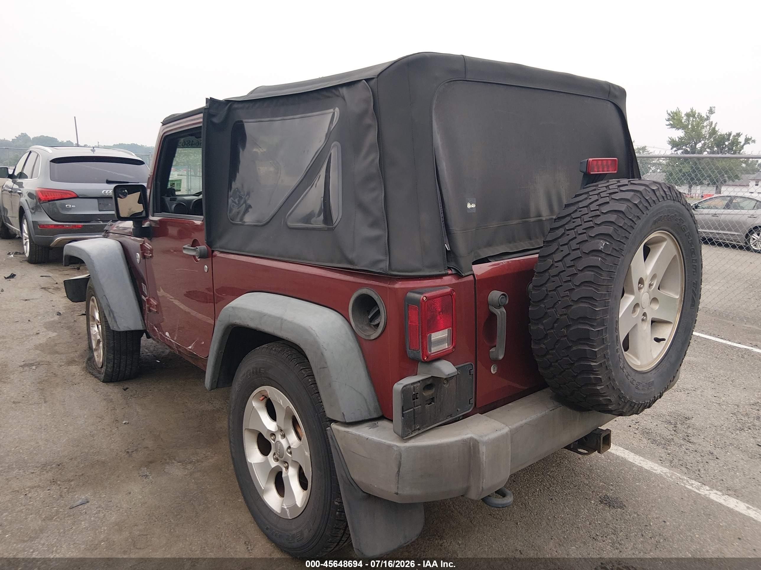 2009 Jeep Wrangler X Бордовый vin: 1J4FA24179L784690