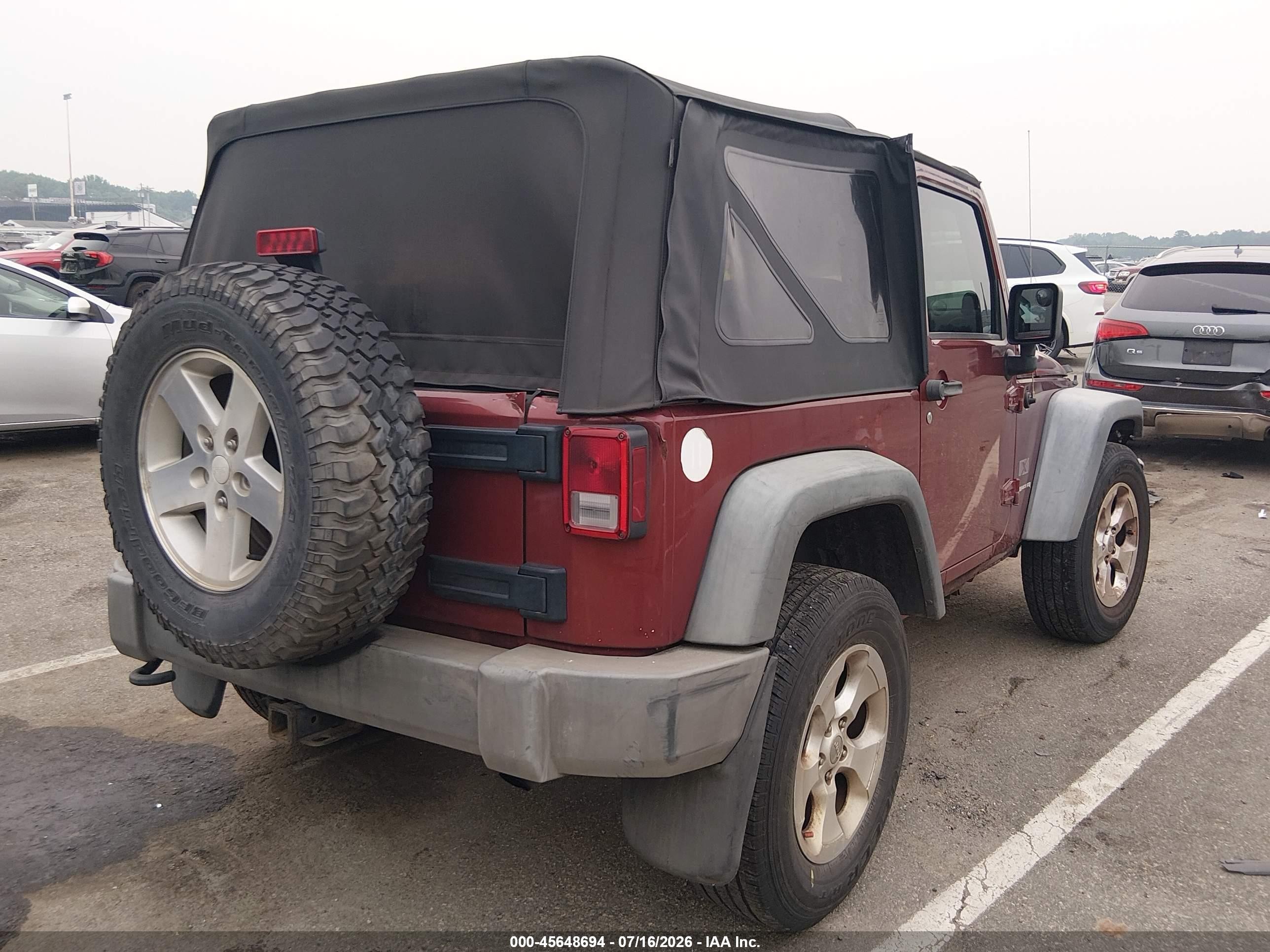 2009 Jeep Wrangler X Бордовый vin: 1J4FA24179L784690