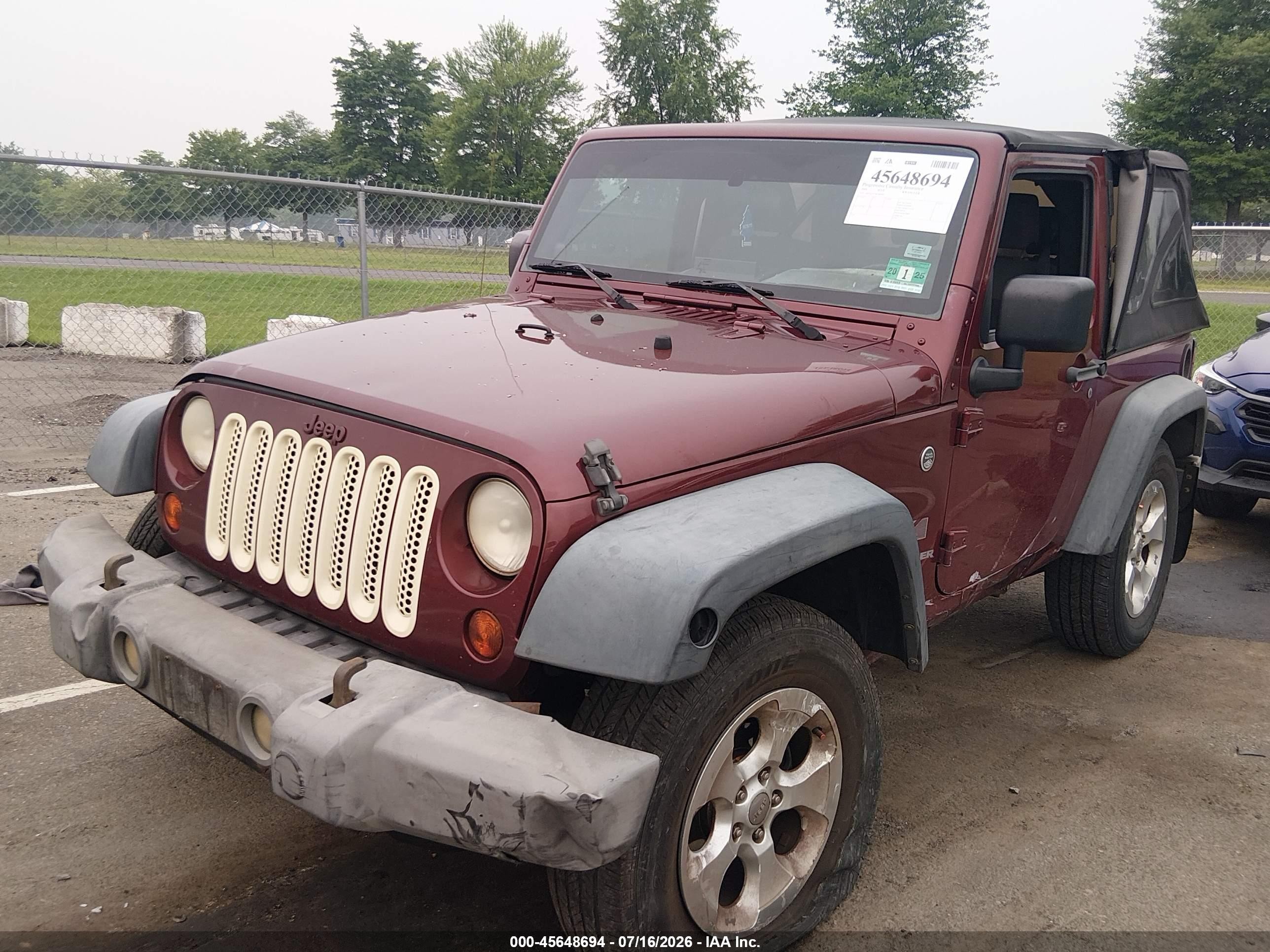 2009 Jeep Wrangler X Бордовый vin: 1J4FA24179L784690