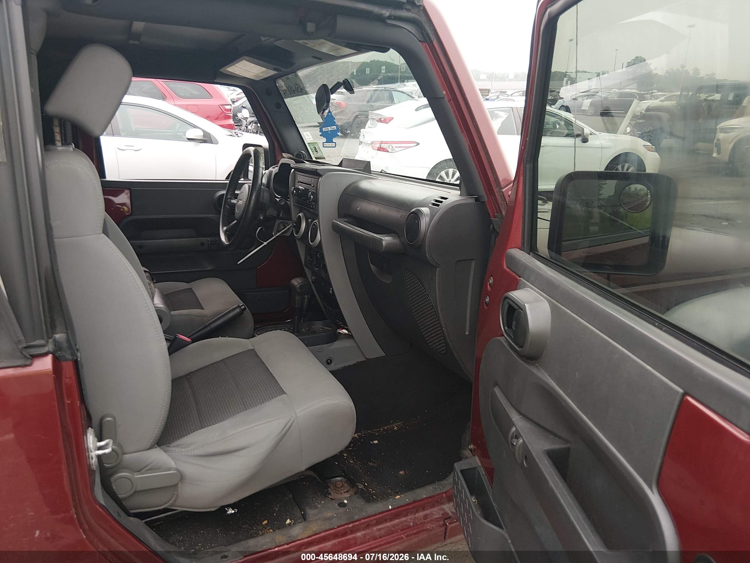 2009 Jeep Wrangler X Бордовый vin: 1J4FA24179L784690