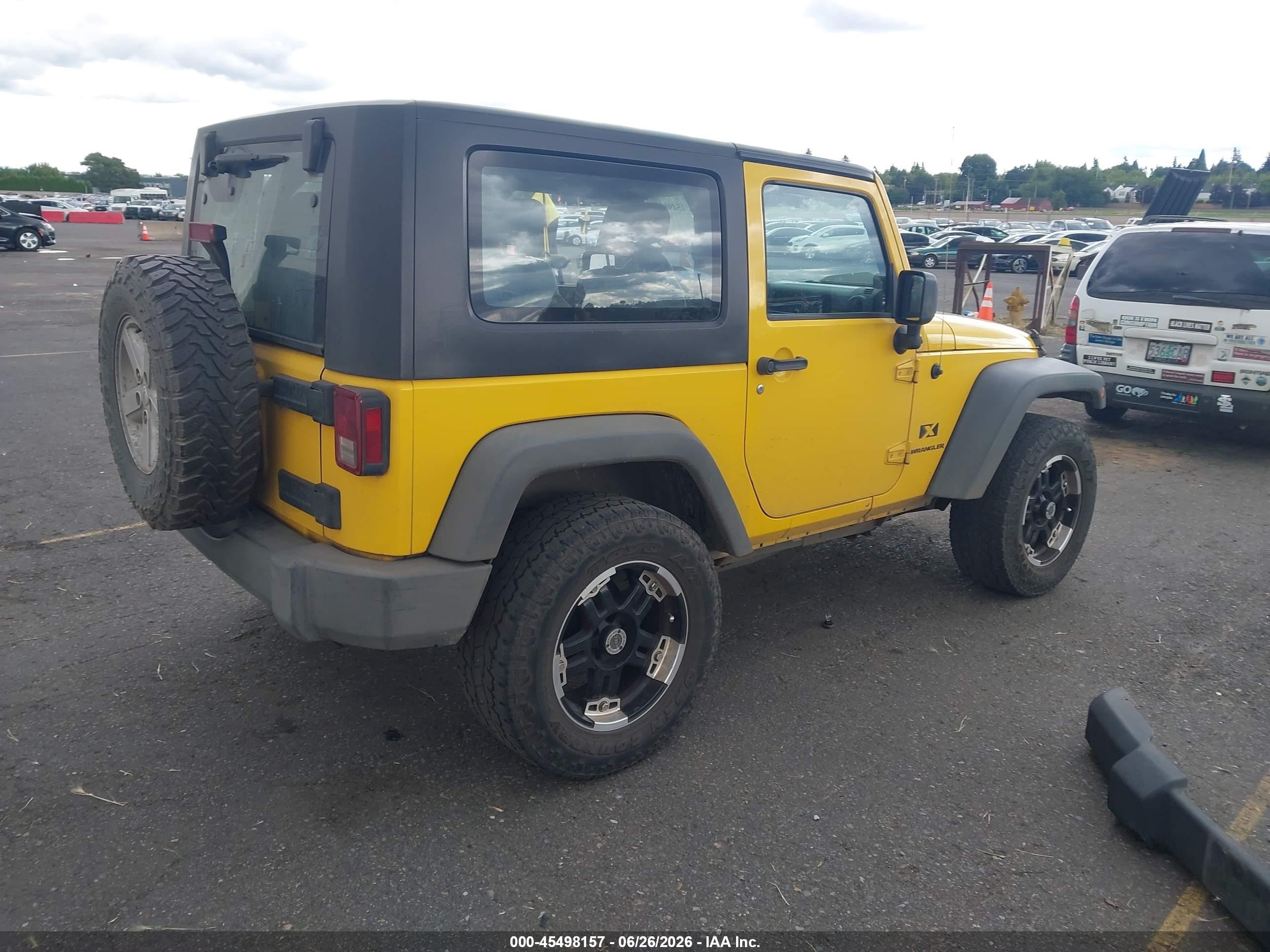 2008 Jeep Wrangler X Yellow vin: 1J4FA24198L525942