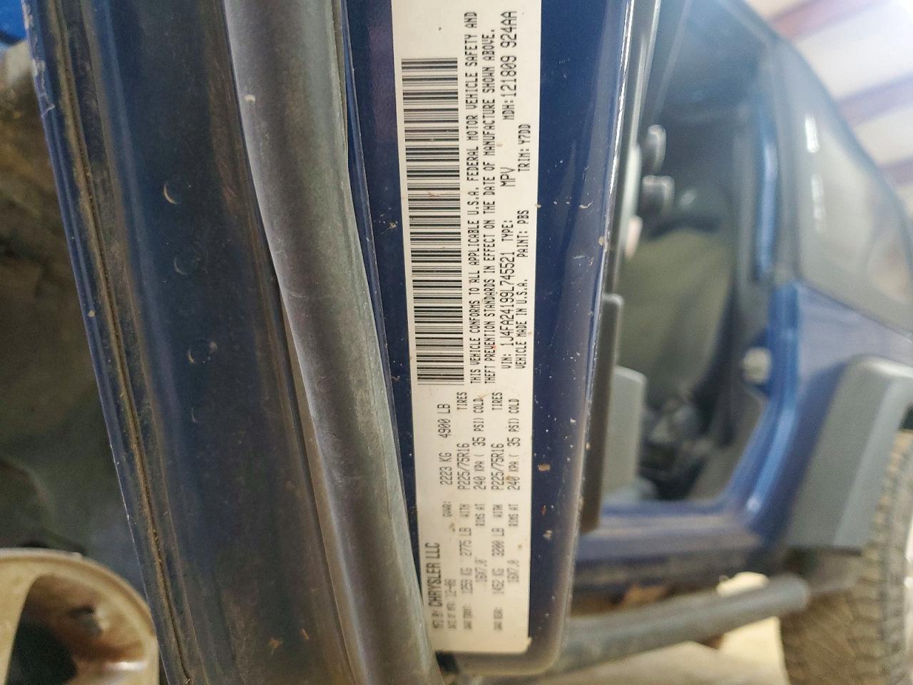 2009 Jeep Wrangler X Blue vin: 1J4FA24199L745521