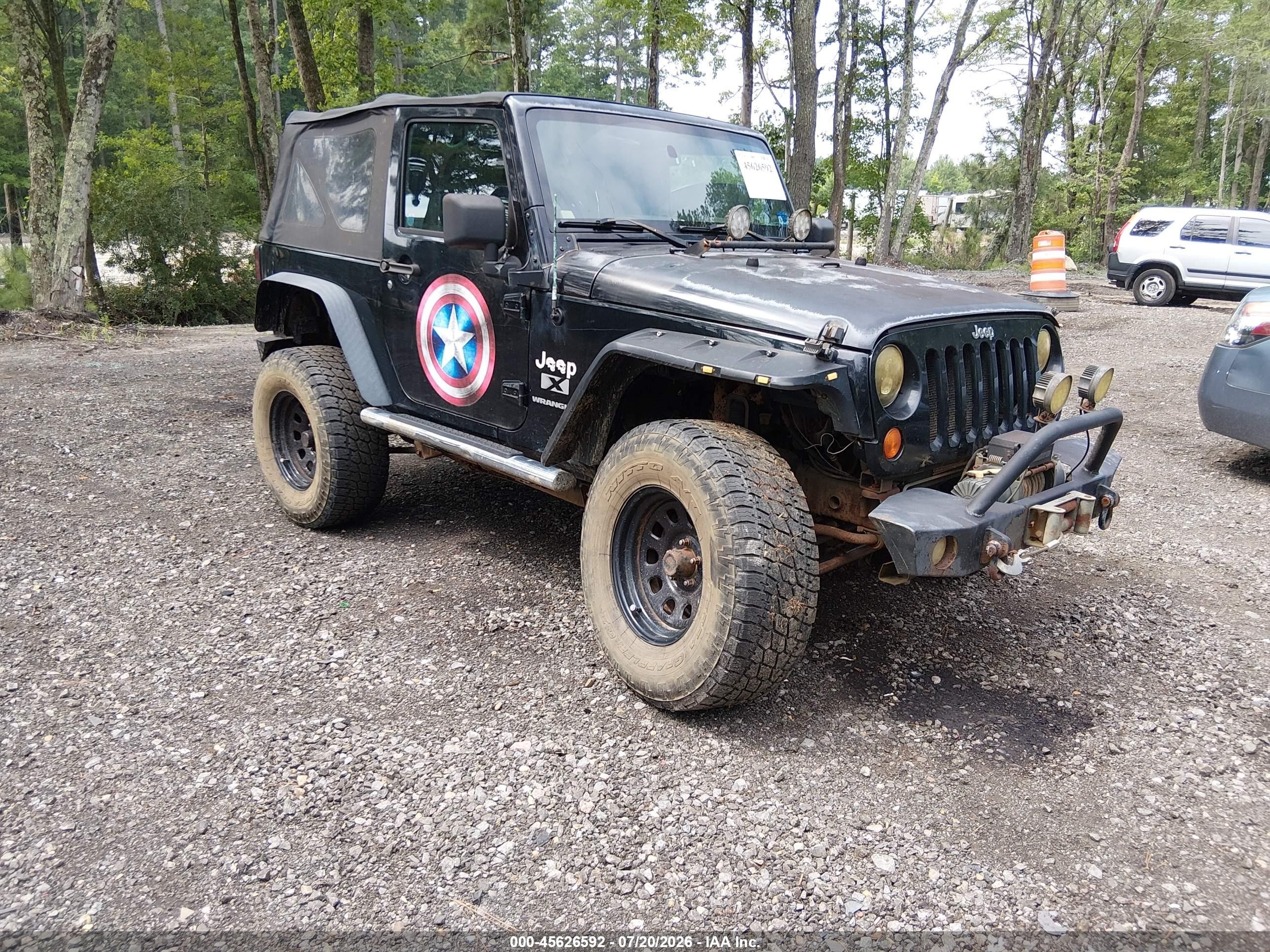 2007 Jeep Wrangler X Black vin: 1J4FA241X7L180550