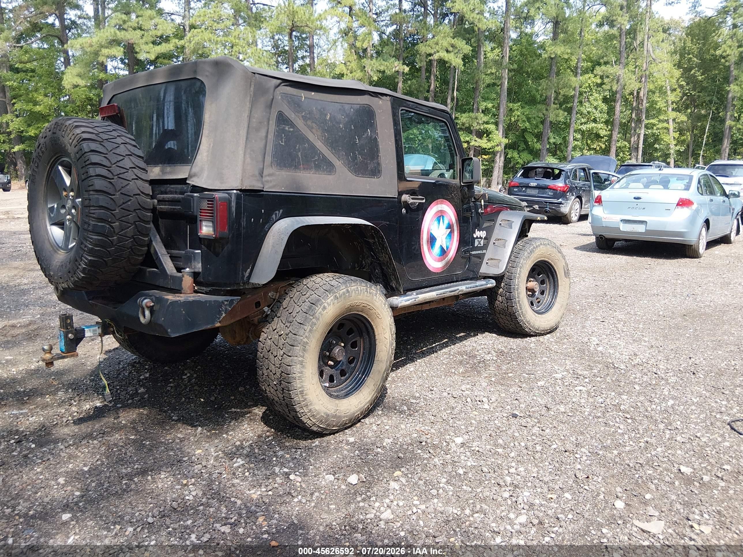 2007 Jeep Wrangler X Black vin: 1J4FA241X7L180550