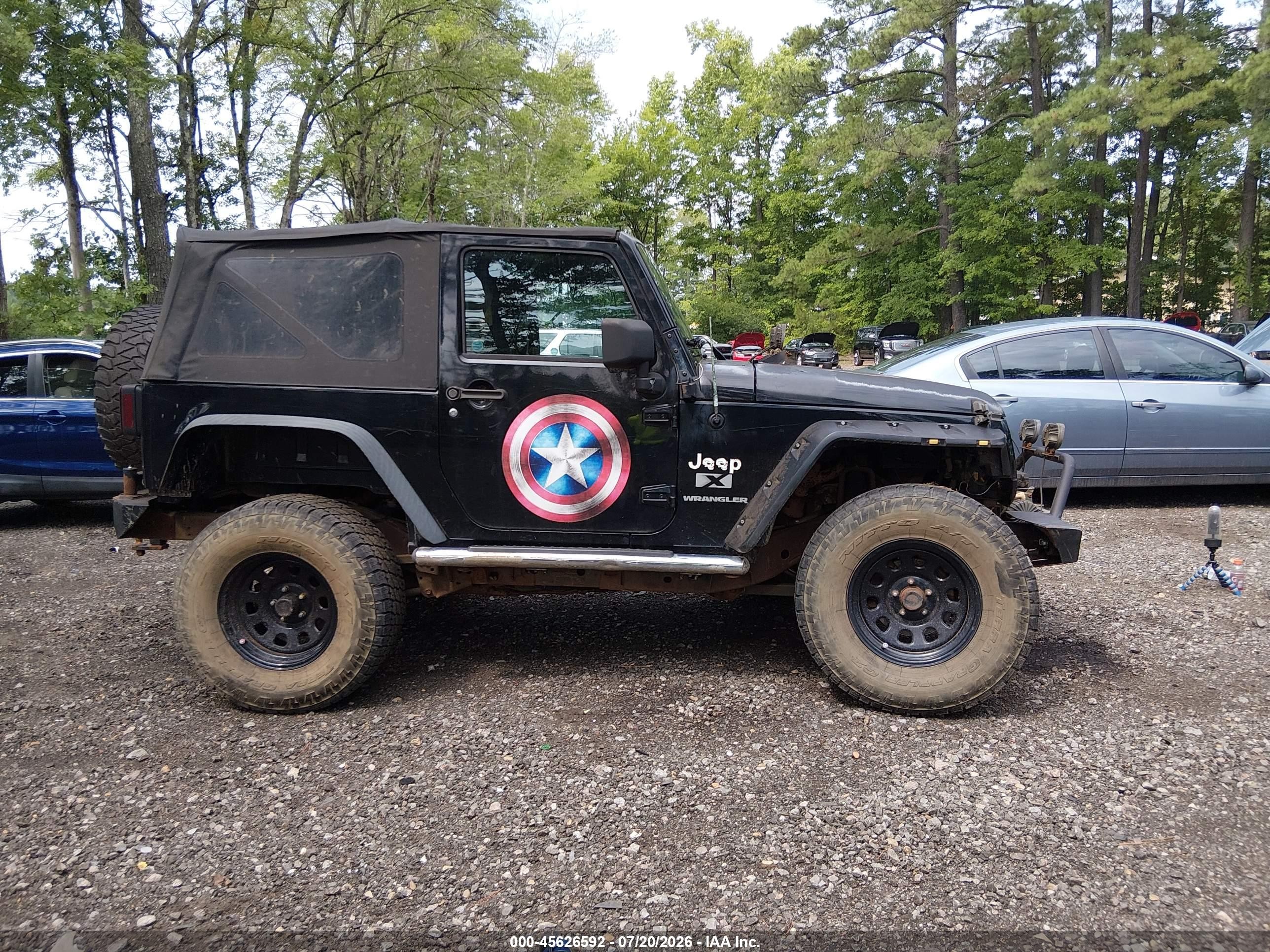 2007 Jeep Wrangler X Black vin: 1J4FA241X7L180550