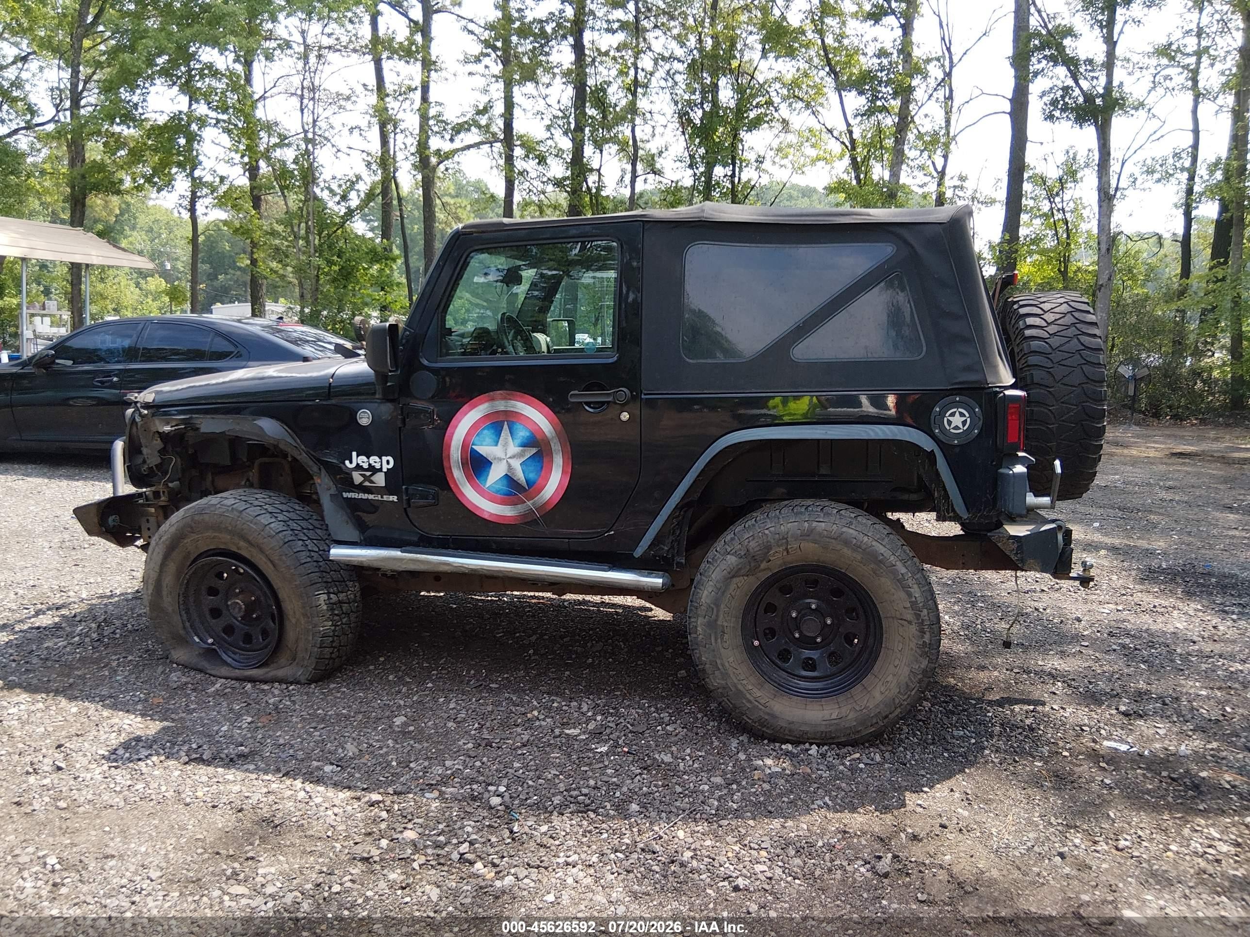 2007 Jeep Wrangler X Black vin: 1J4FA241X7L180550