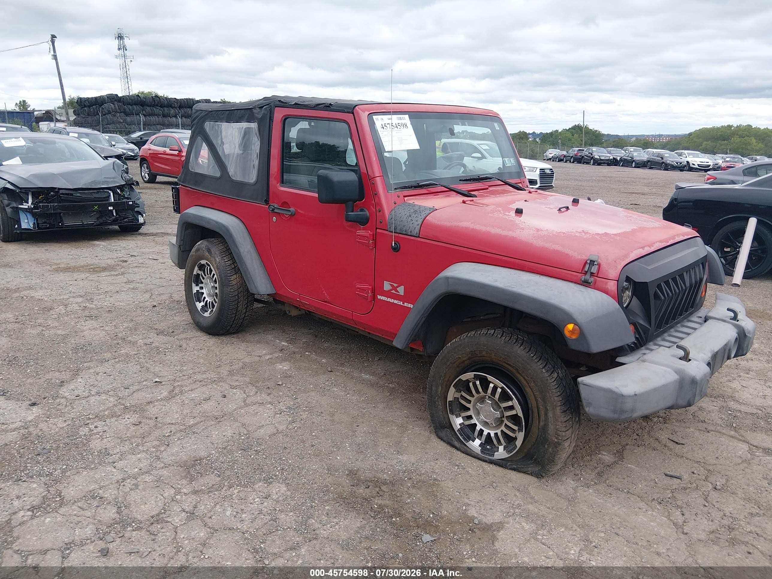 2008 Jeep Wrangler X Red vin: 1J4FA241X8L642946